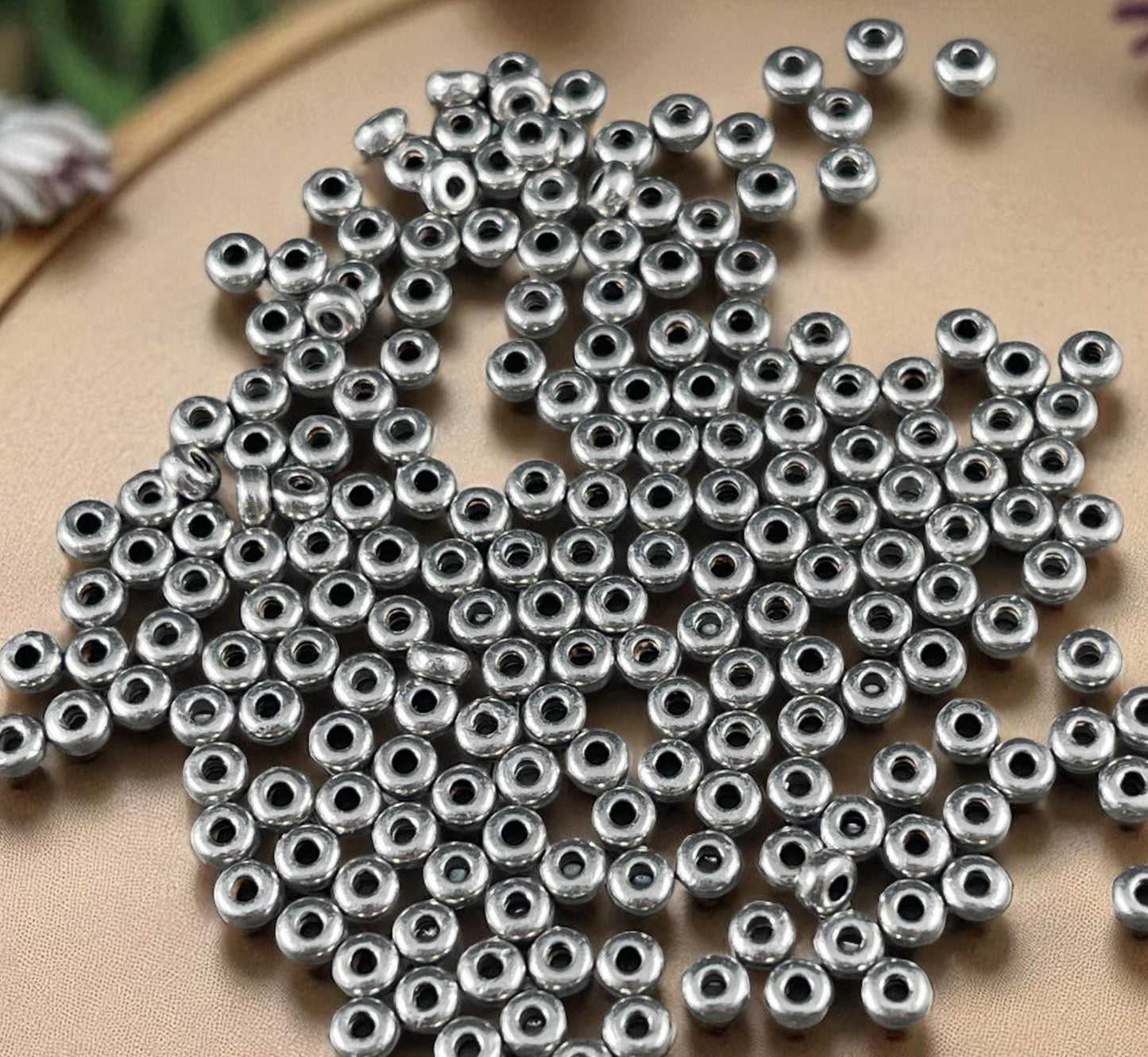 TierraCast Tiny 3mm Heishi Spacer Bead, Antiqued Pewter (PF/400-04) * Qty. 50
