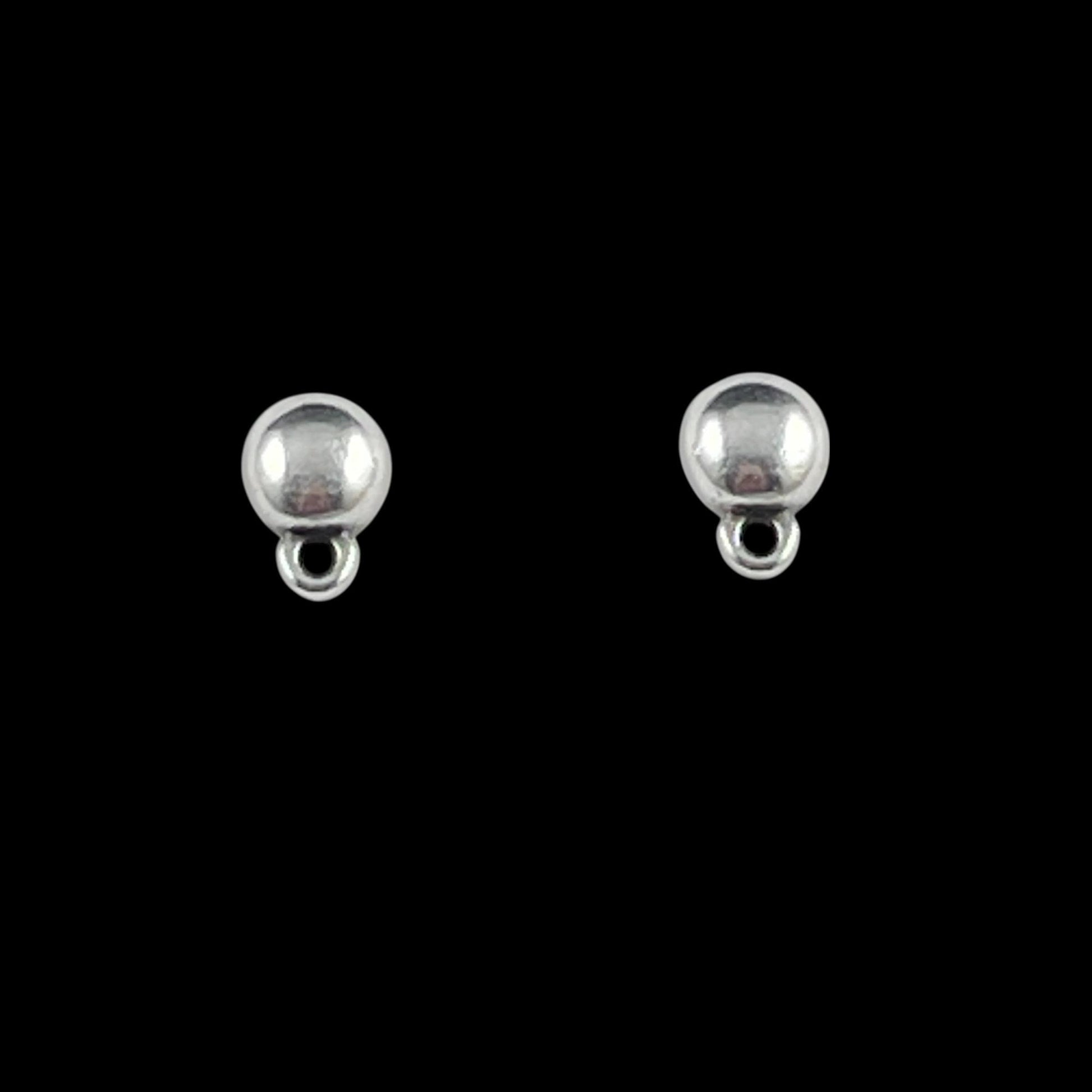 Dome Earring with Loop and Titanium Post, Antiqued Silver Plated (PF/9363-77) * Qty. 4
