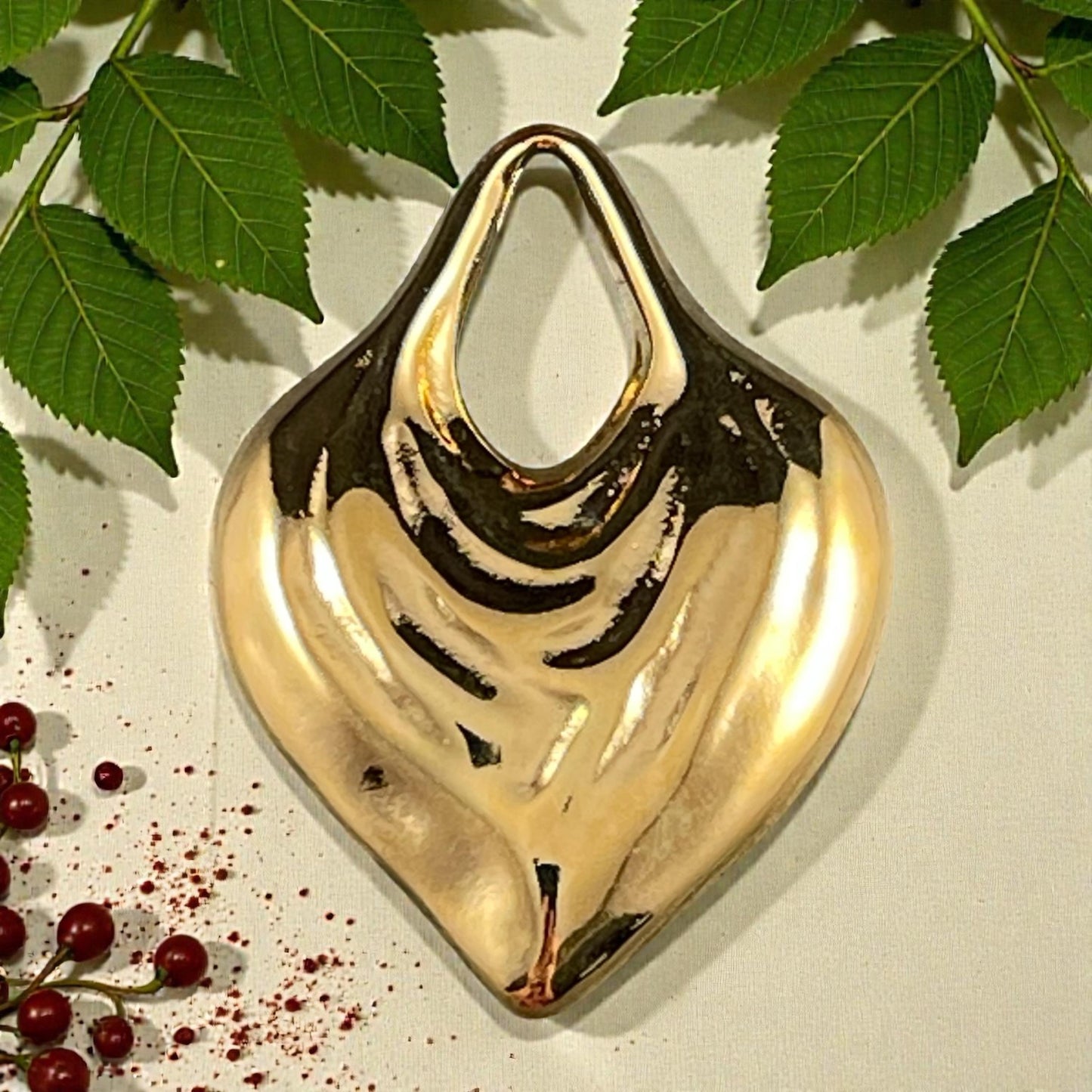 41mm Heart Pendant, 24k Gold Plated, Nickel Free (PF/15276-12) * Qty. 1
