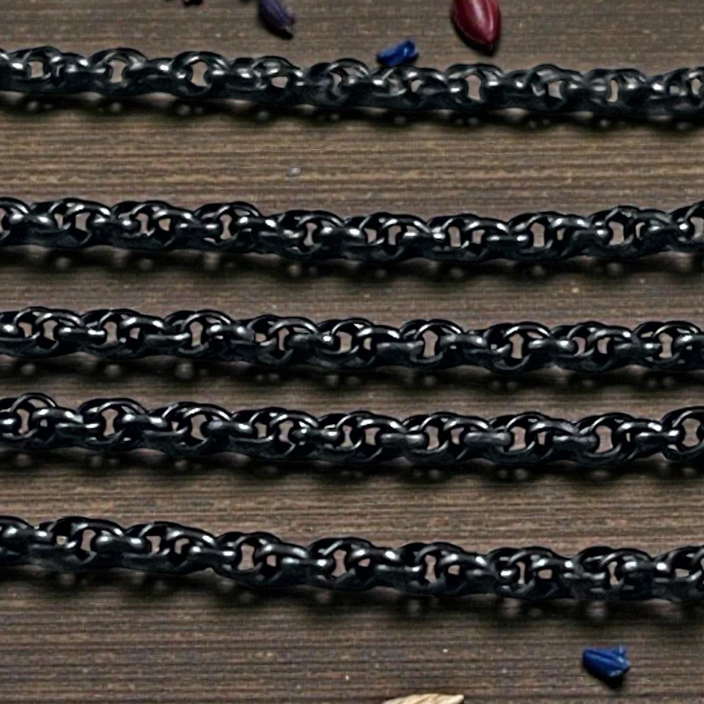 Chain by the Foot - 1.6mm Spiral Rolo, Small Chain - Matte Black Plated Brass (CH-865MB) * 18" Length