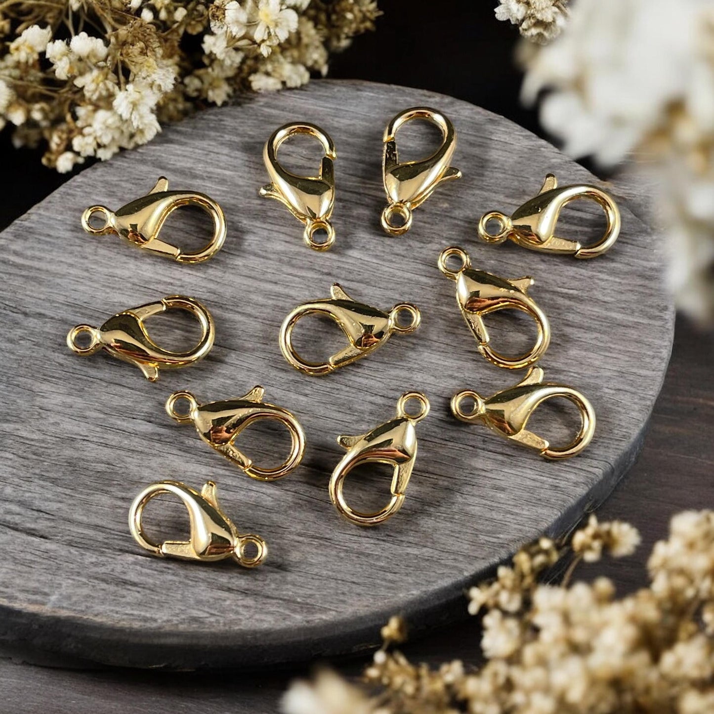 24k Gold Plated 12x7mm Lobster Clasp, Nickel Free (PF/605-12-12) * Qty. 10
