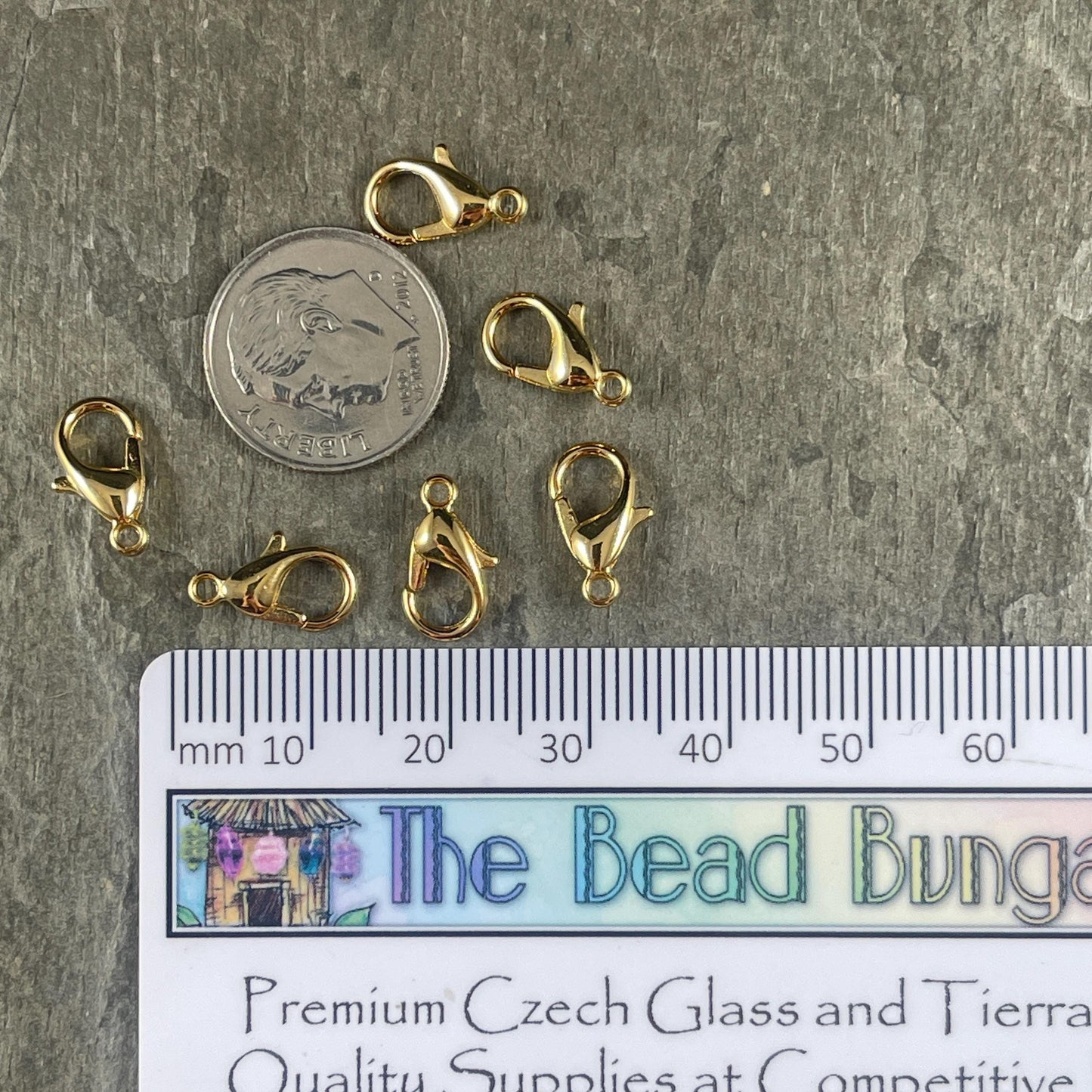 24k Gold Plated 12x7mm Lobster Clasp, Nickel Free (PF/605-12-12) * Qty. 10
