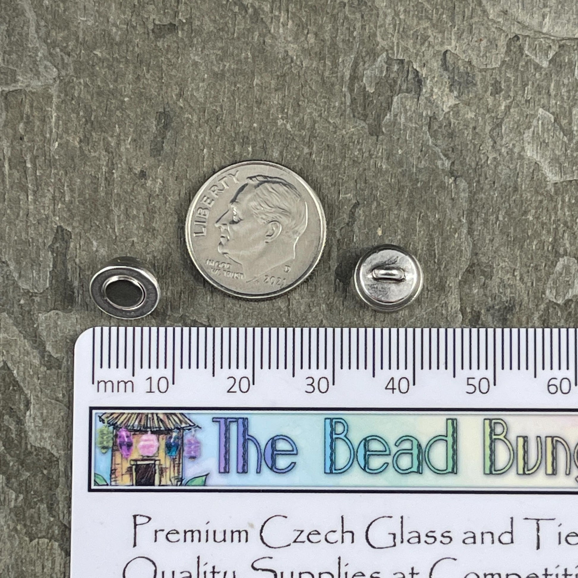 Magnetic Clasp with Loops, Antiqued Silver Plated, 9x13mm (PF/15209-00-77) * Qty. 1