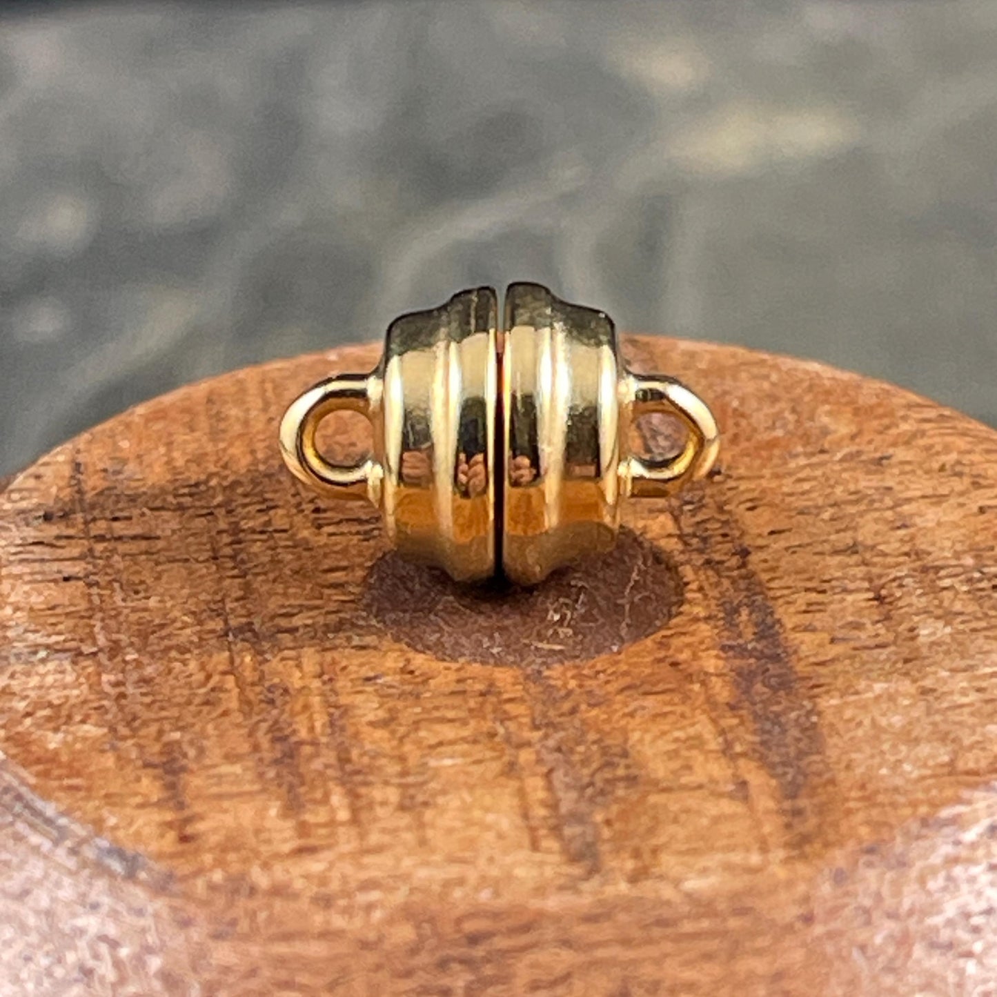 Magnetic Clasp with Loops, 24k Gold Plated - Nickel Free, 9x13mm (PF/15209-00-12) * Qty. 1