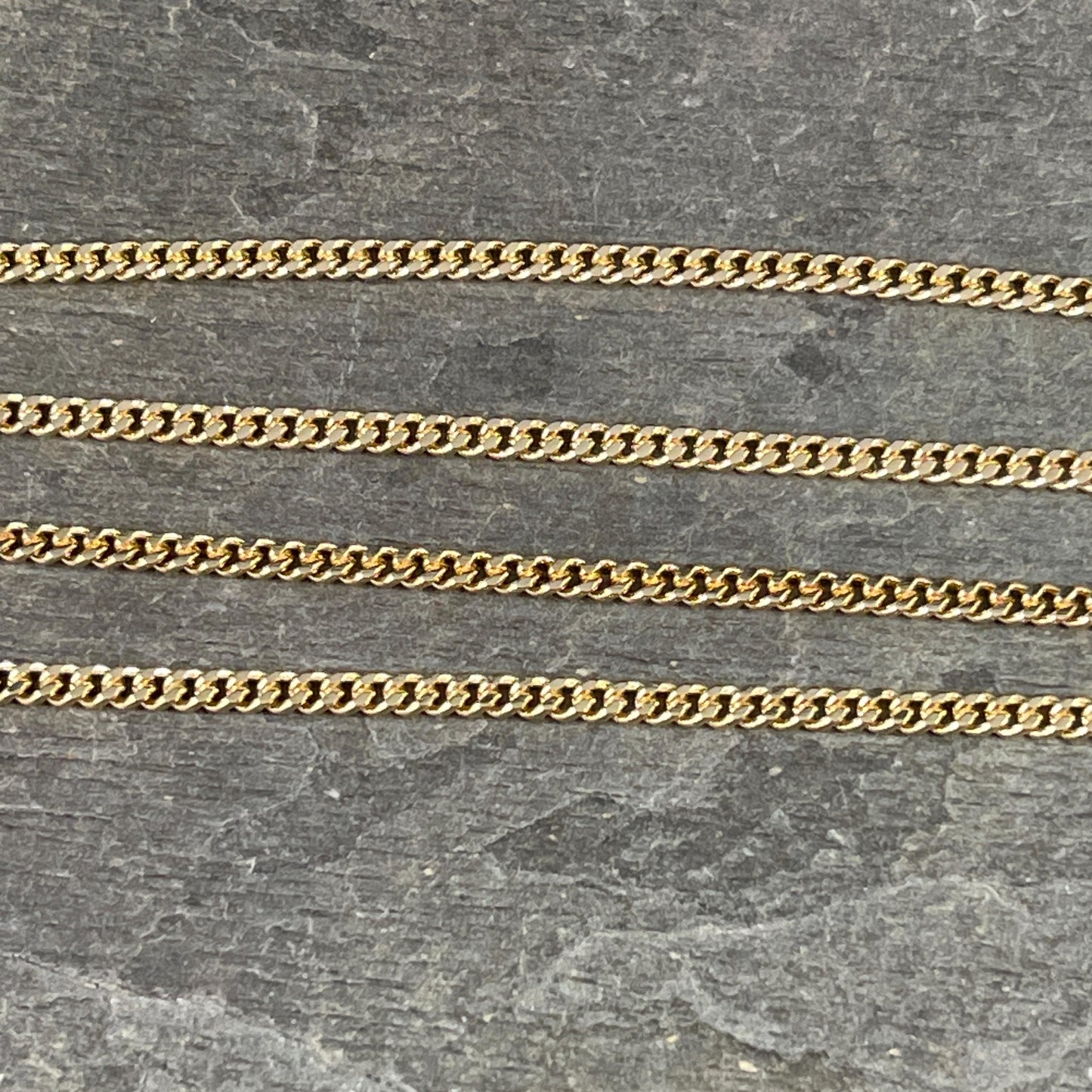 Chain by the Foot - 2.2mm Flat Curb Chain - Gold Plated Brass (CH-888G) * 18" Length