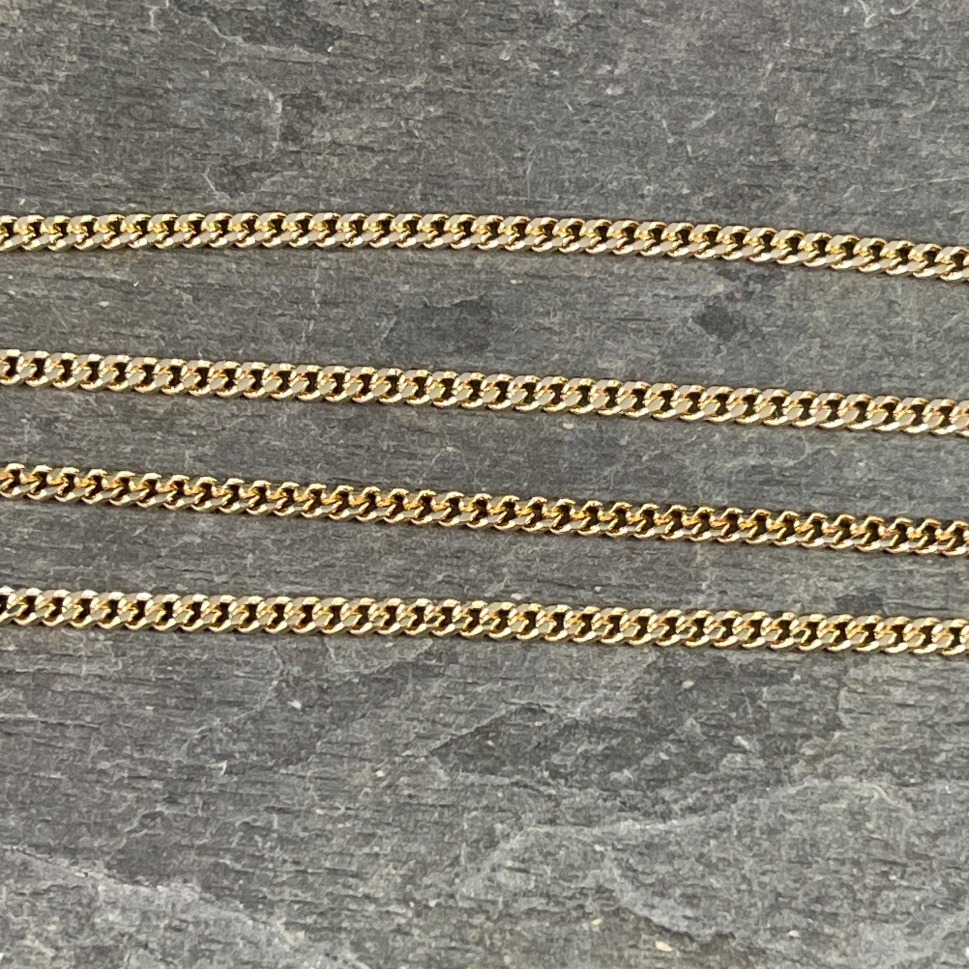 Chain by the Foot - 2.2mm Flat Curb Chain - Gold Plated Brass (CH-888G) * 18" Length