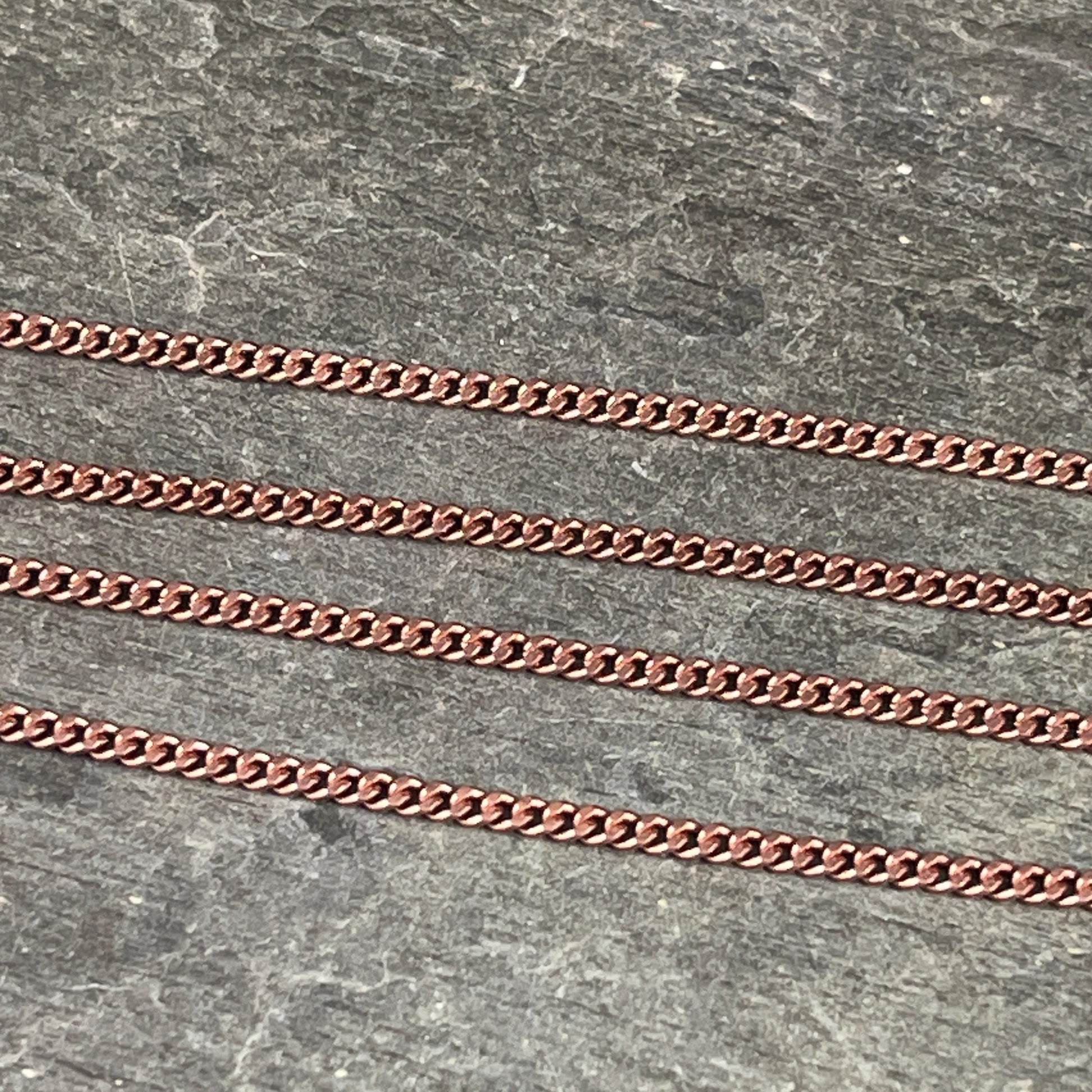 Chain by the Foot - 2.2mm Flat Curb Chain - Antiqued Copper Plated Brass (CH-888AC) * 18" length