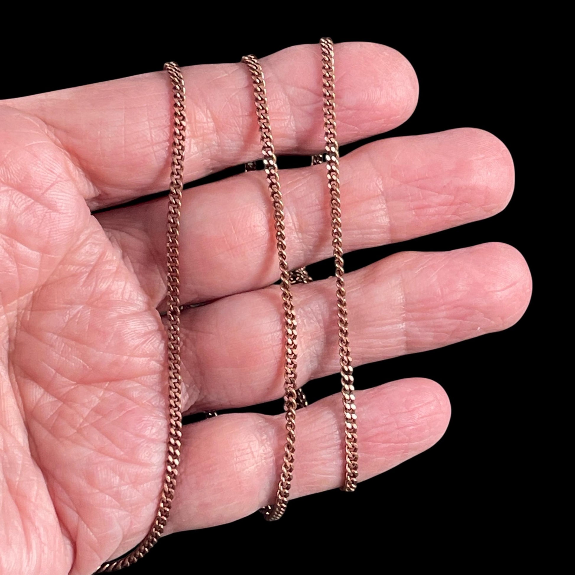 Chain by the Foot - 2.2mm Flat Curb Chain - Antiqued Copper Plated Brass (CH-888AC) * 18" length