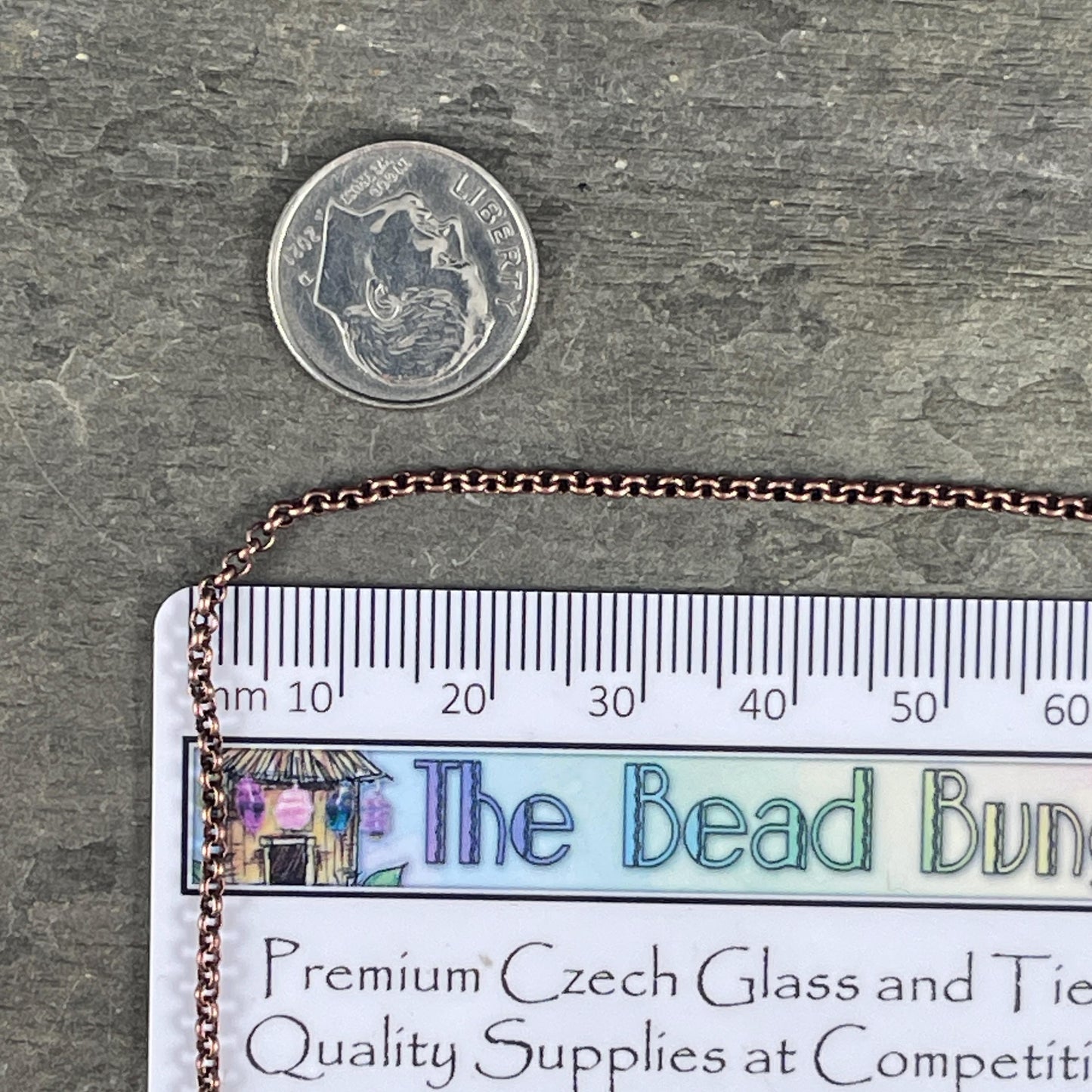 2mm Rolo, Small Belcher Chain - Antiqued Copper Plated Brass (CH-30AC) * 18" Length