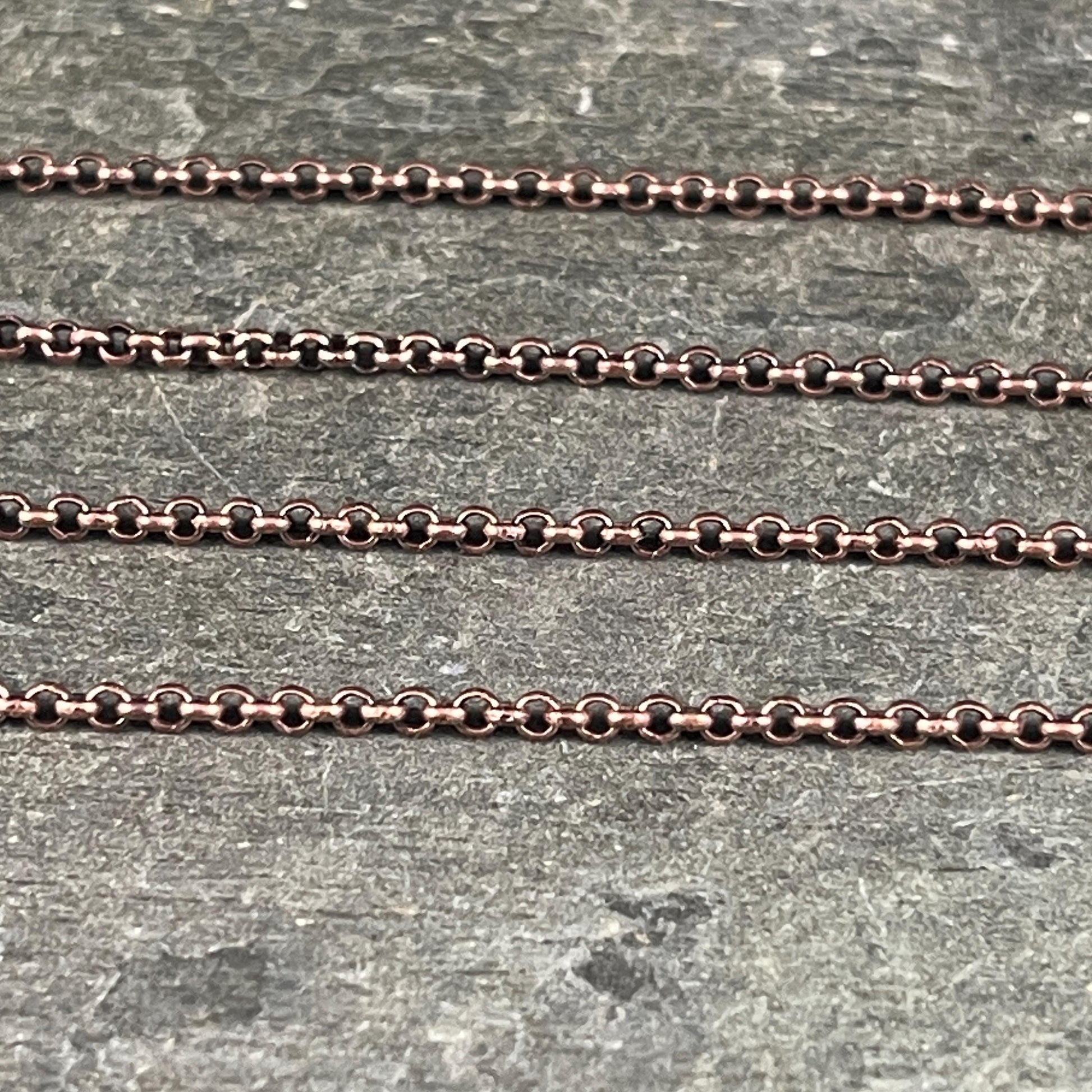 2mm Rolo, Small Belcher Chain - Antiqued Copper Plated Brass (CH-30AC) * 18" Length