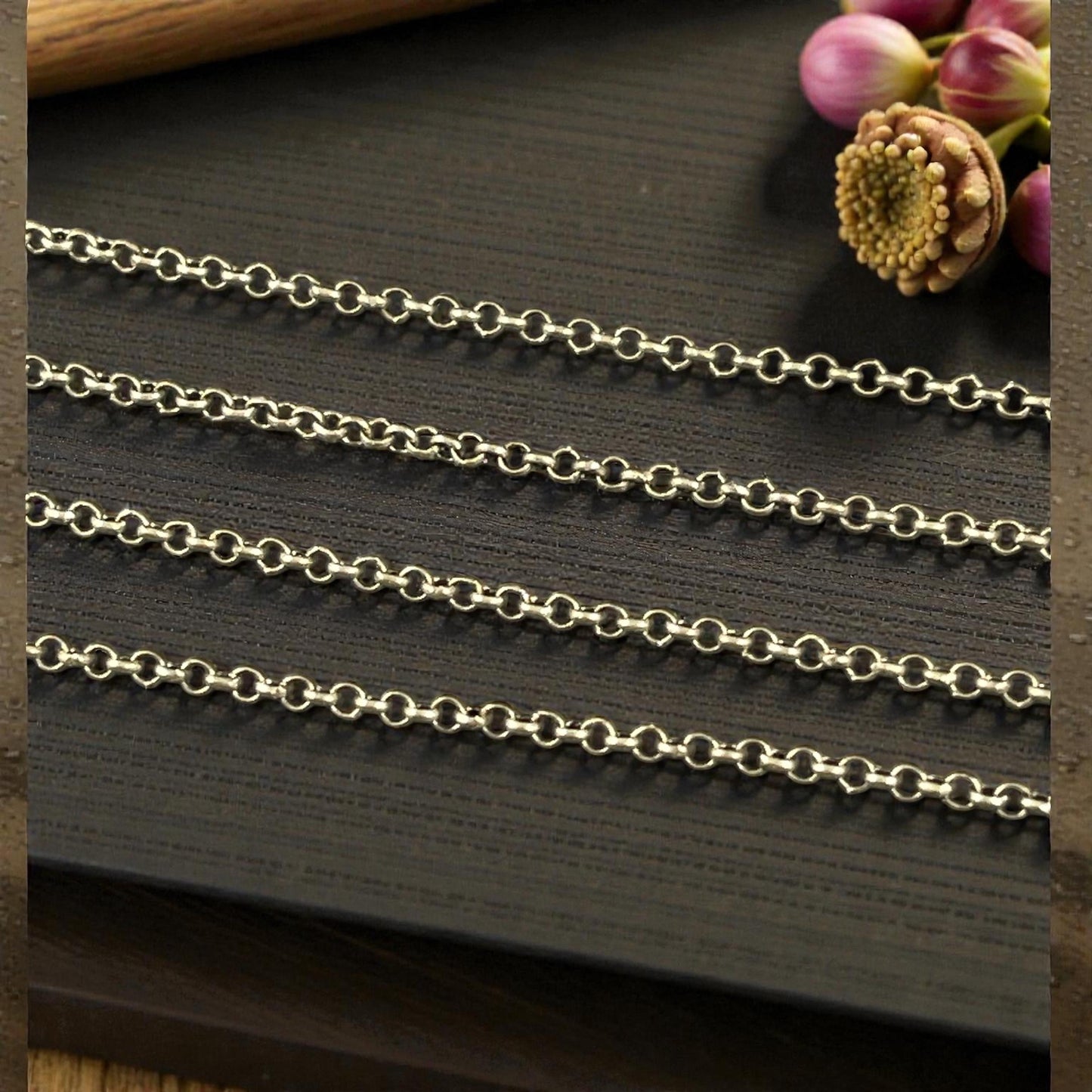 2mm Rolo, Small Belcher Chain - Antiqued Brass (CH-30AB) * 18" Length