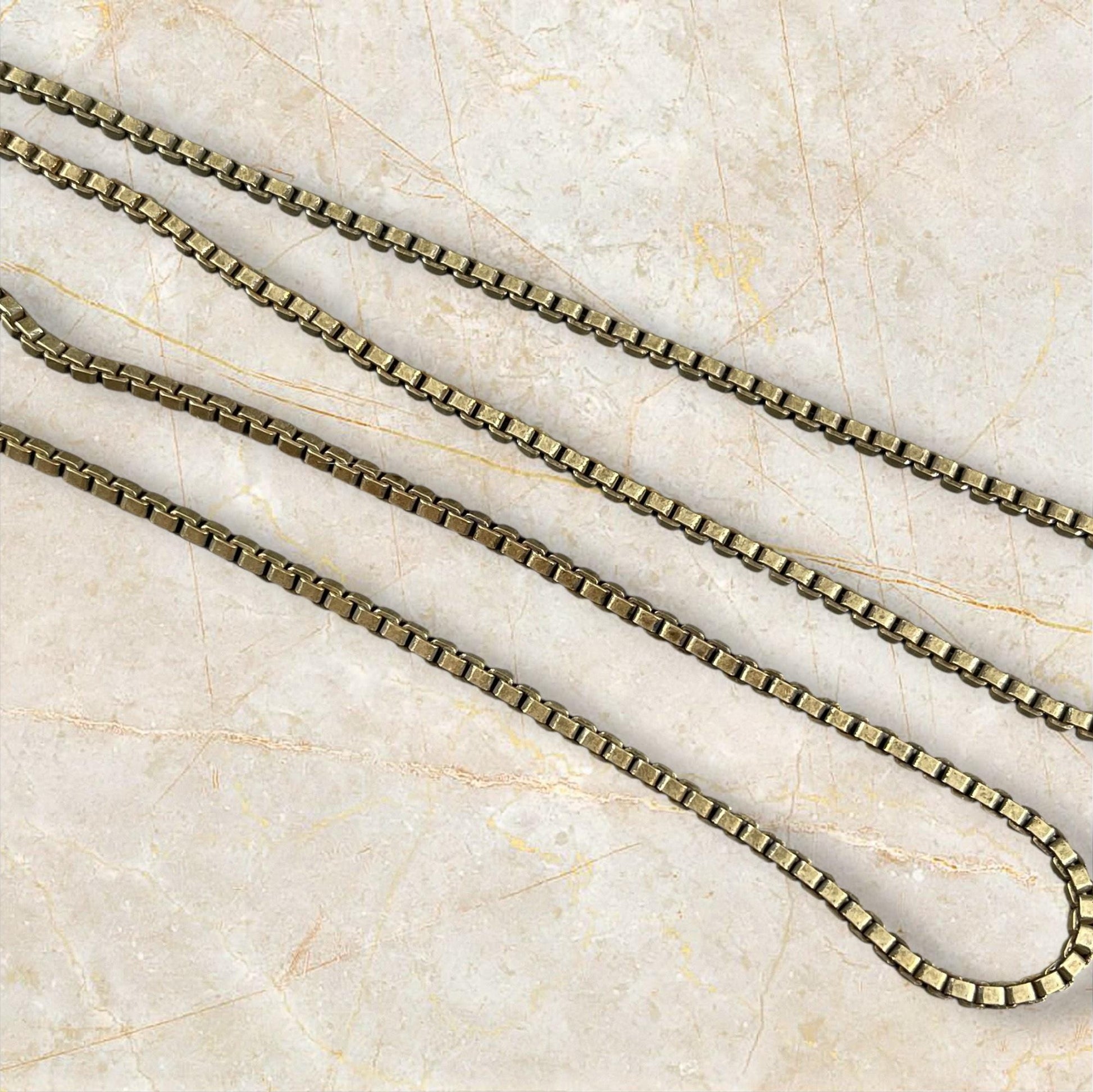 Chain by the Foot - 2mm Box Chain - Antiqued Brass (CH-304AB) * 18" Length