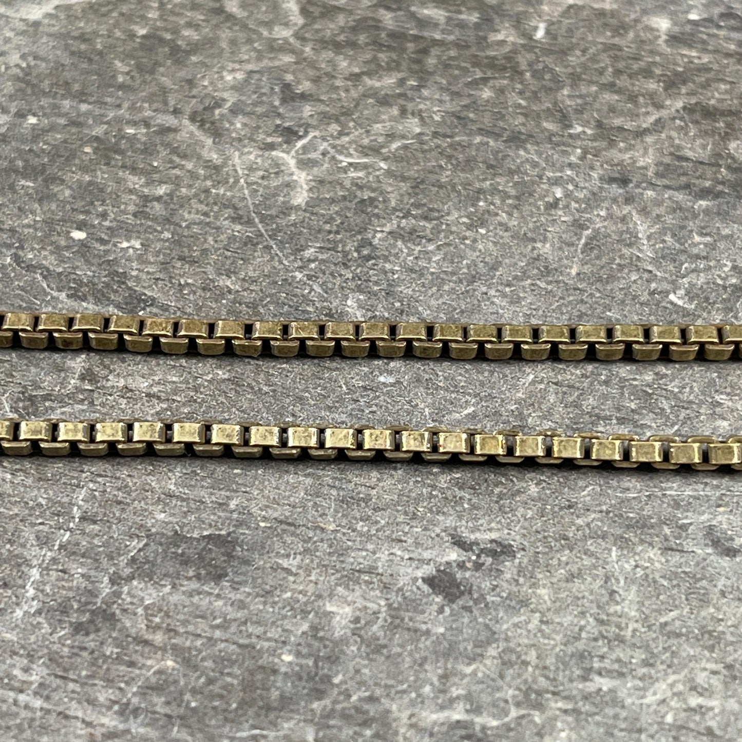 Chain by the Foot - 2mm Box Chain - Antiqued Brass (CH-304AB) * 18" Length