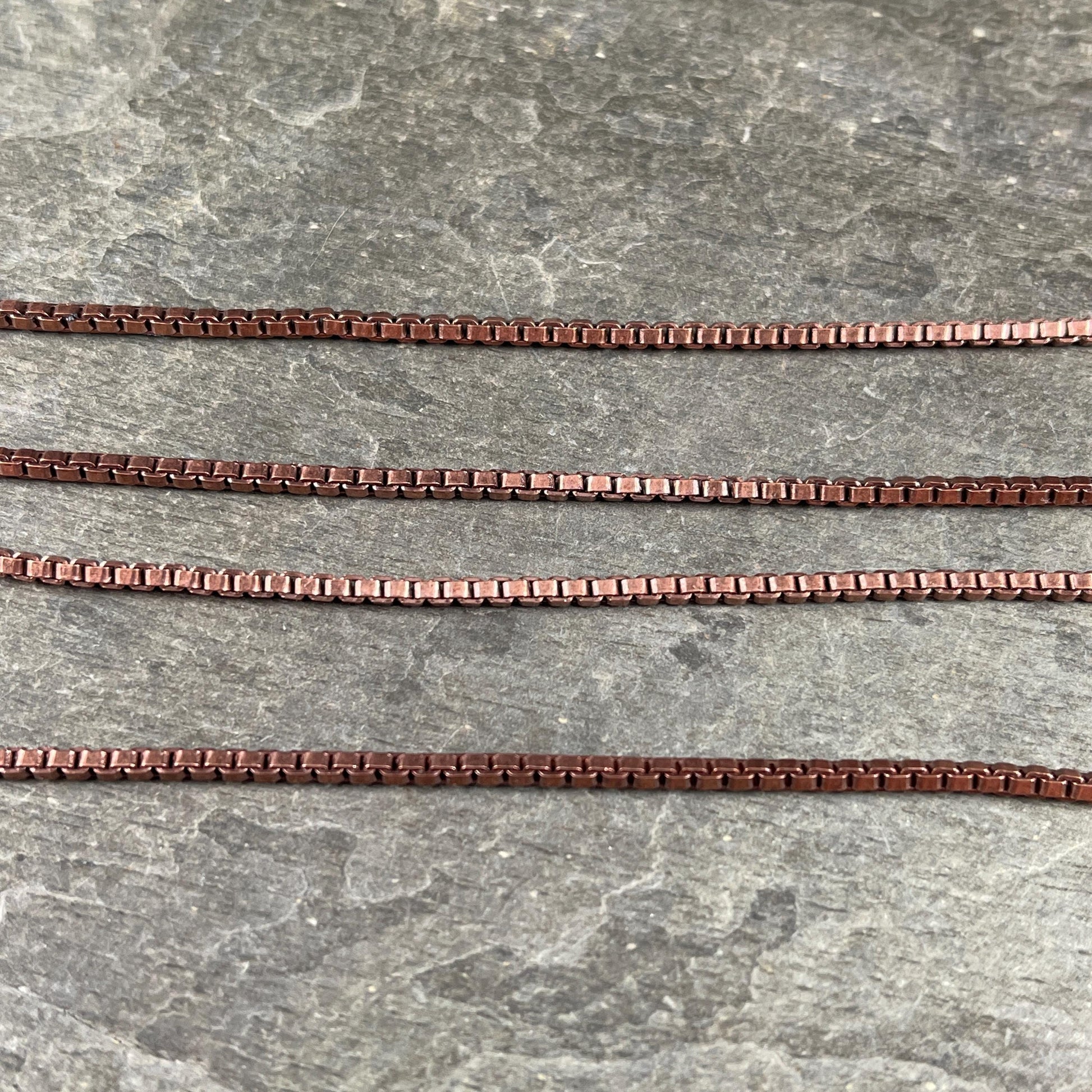 2mm Box Chain - Antiqued Copper Plated Brass (CH-304AC) * 18" Length