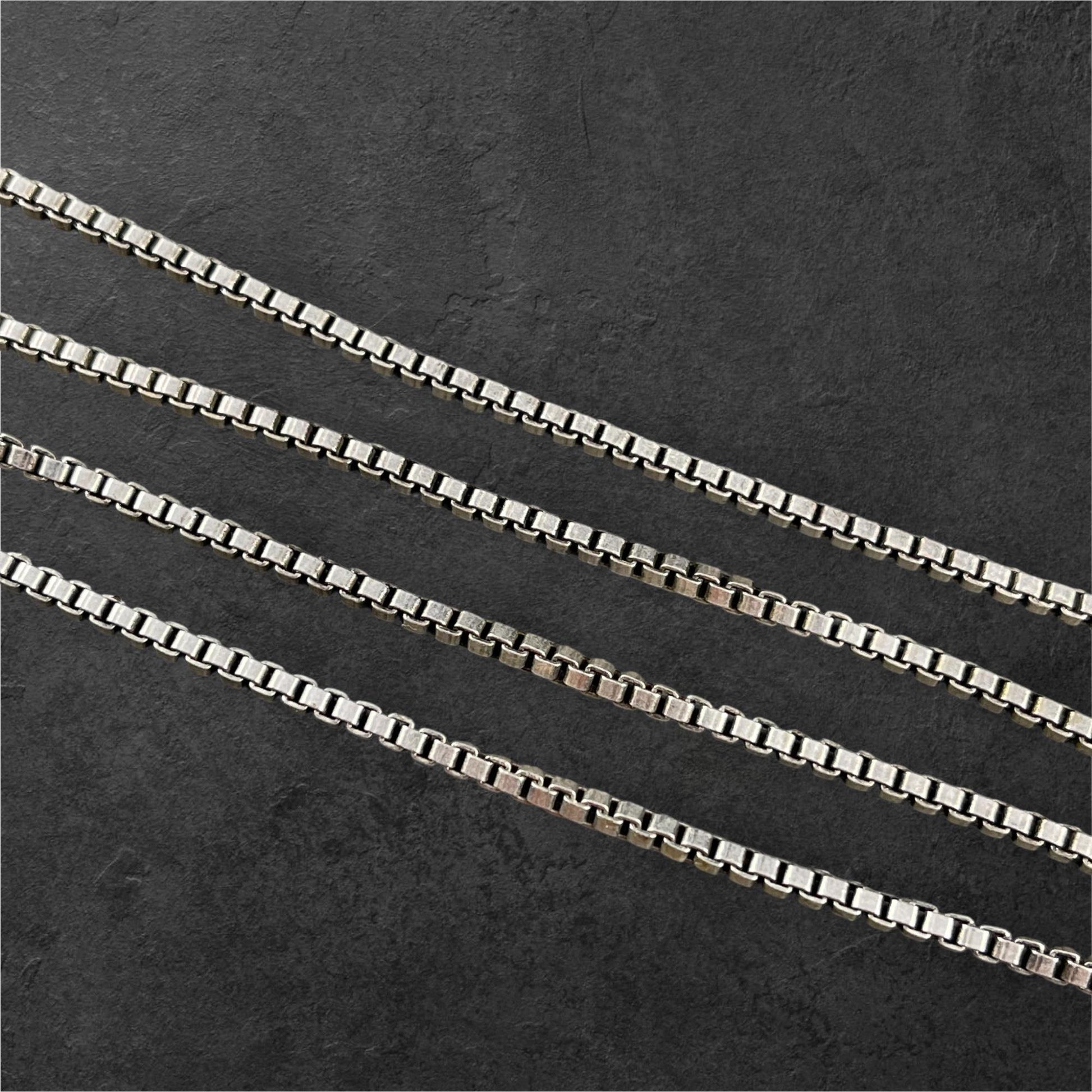 Chain by the Foot - 2mm Box Chain - Antiqued Silver Plated Brass (CH-304AS) * 18" Length