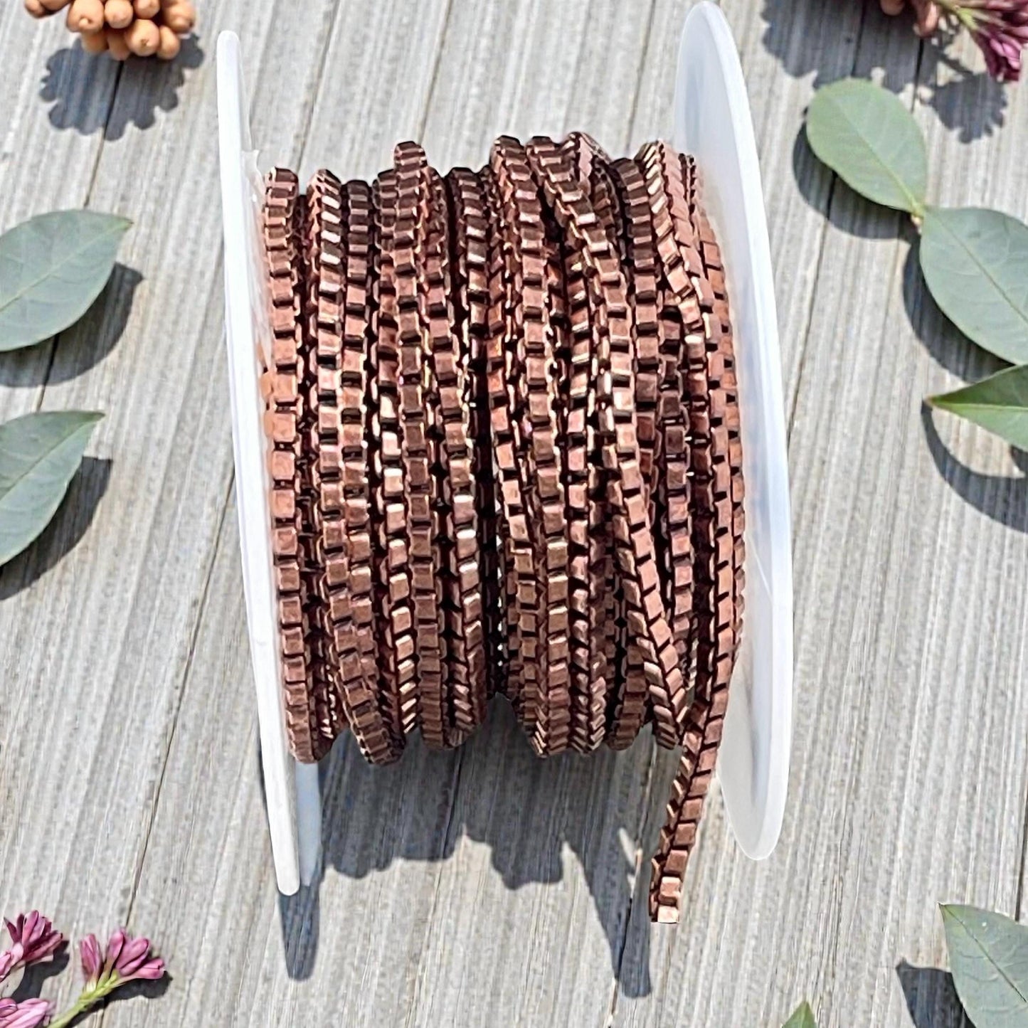 2mm Box Chain - Antiqued Copper Plated Brass (CH-304AC) * 18" Length