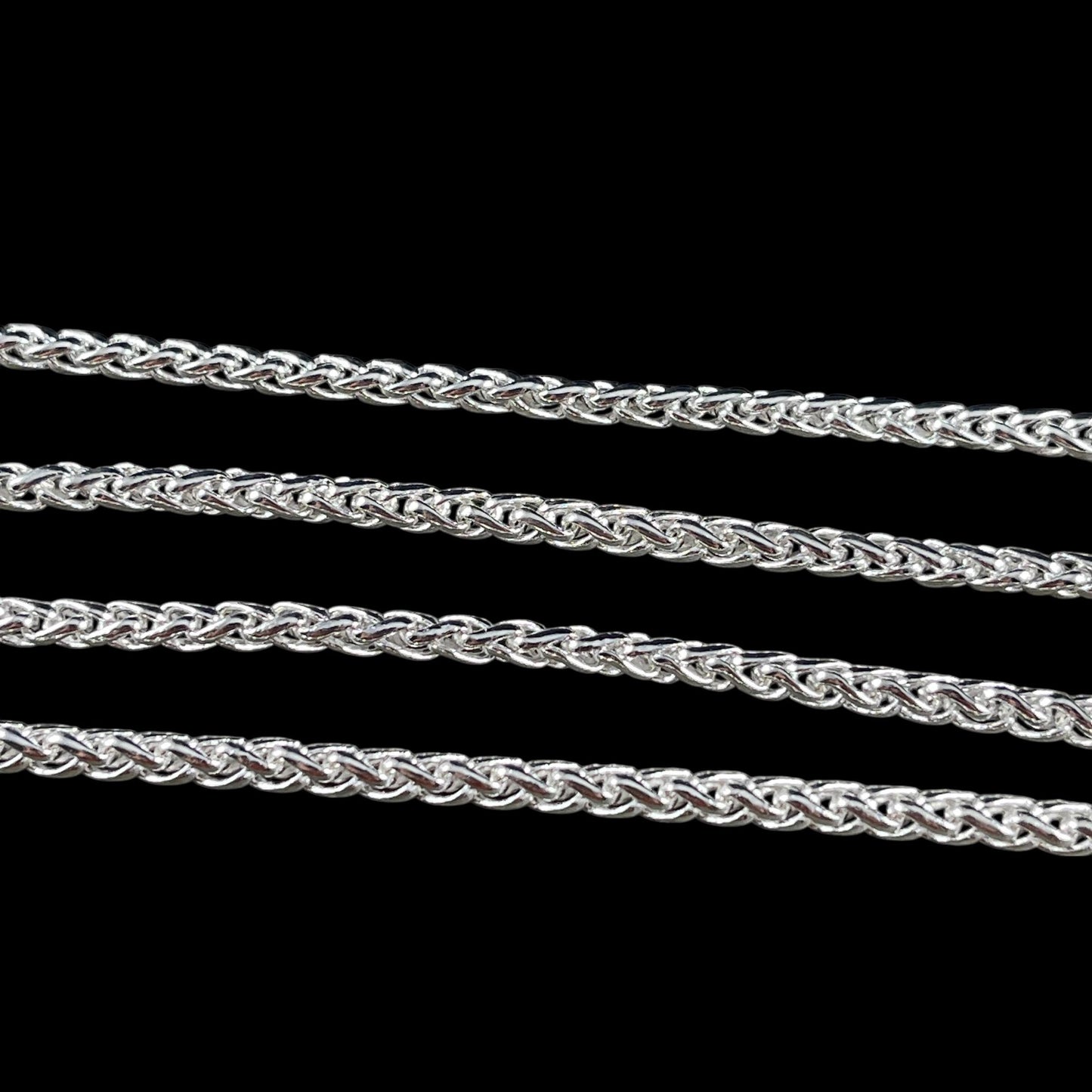 3mm Wheat Byzantine Chain - Silver Plated Brass (CH-857S) * 18" Length