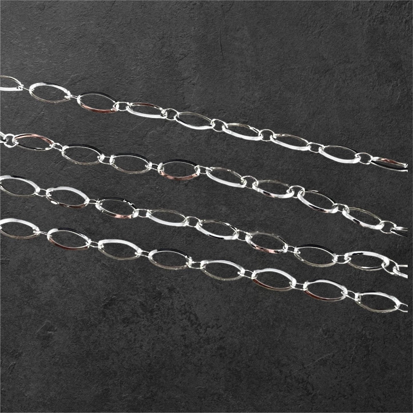 Oval Link Chain, 4x9mm Links - Stainless Steel (JR-01-SS) * 1 Yard/36" length