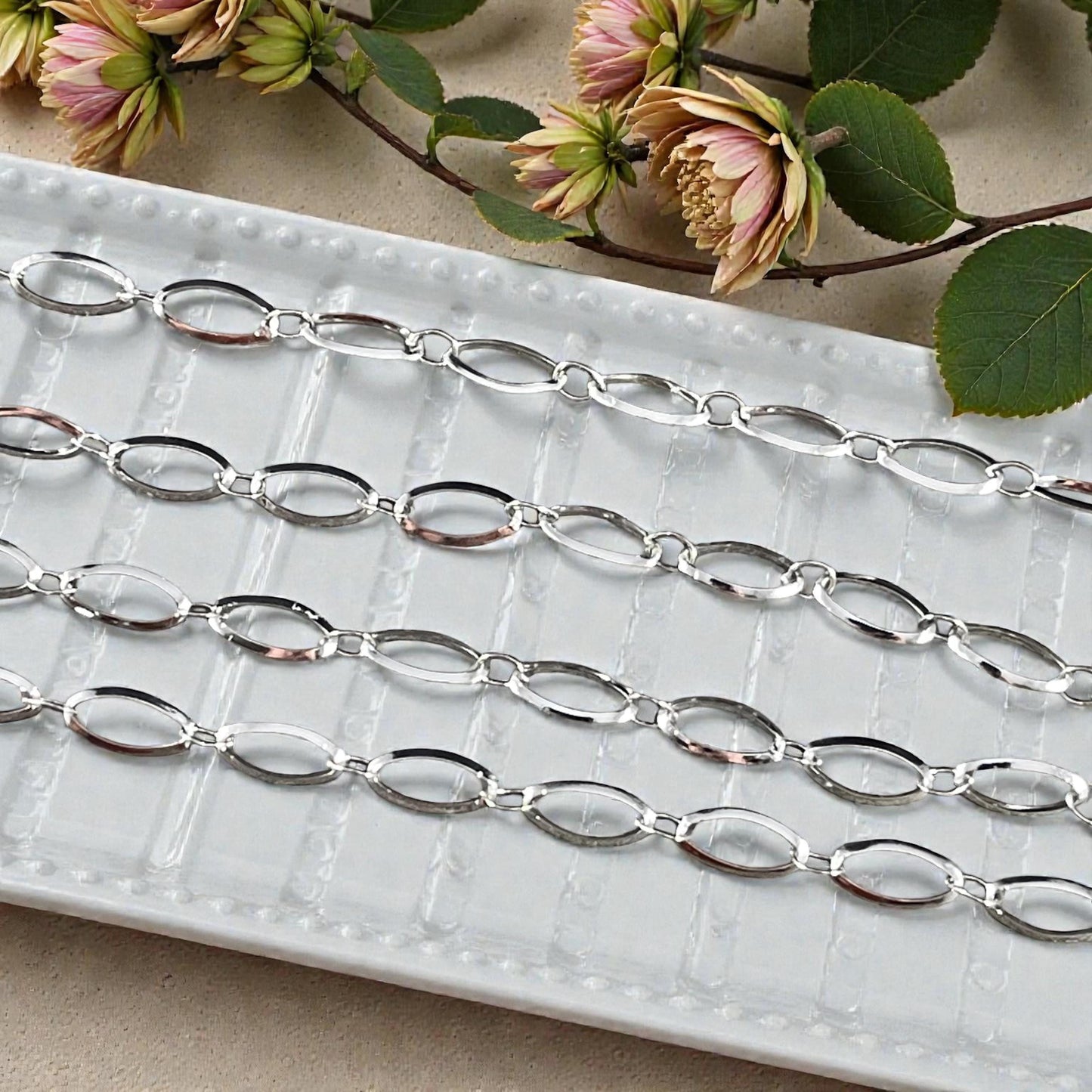 Oval Link Chain, 4x9mm Links - Stainless Steel (JR-01-SS) * 1 Yard/36" length