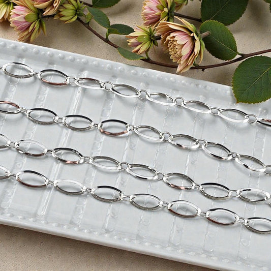 Chain by the Foot - Oval Link Chain, 4x9mm Links - Stainless Steel (JR-01-SS) * 1 Yard/36" length