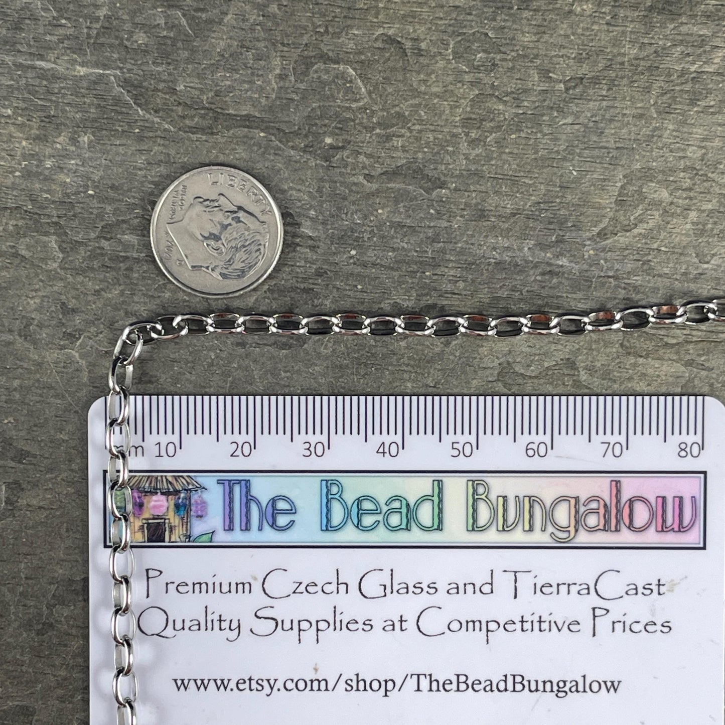 Chain by the Foot - Oval Cable Chain, 3.8x5.5mm - 316 Stainless Steel (XM-07-SS) * 1 Yard/36" length