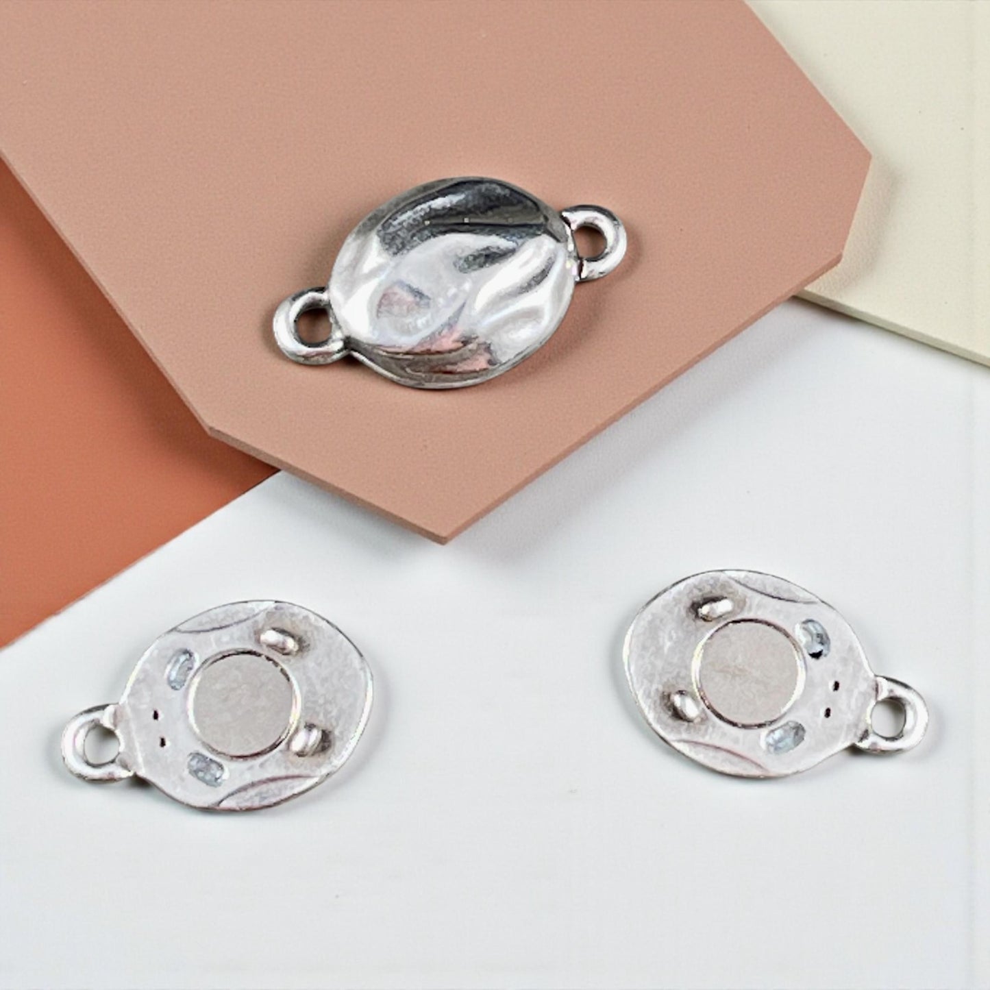 Magnetic Clasp, Antiqued Silver Plated, 17x10mm (PF/15195-77) * Qty. 1