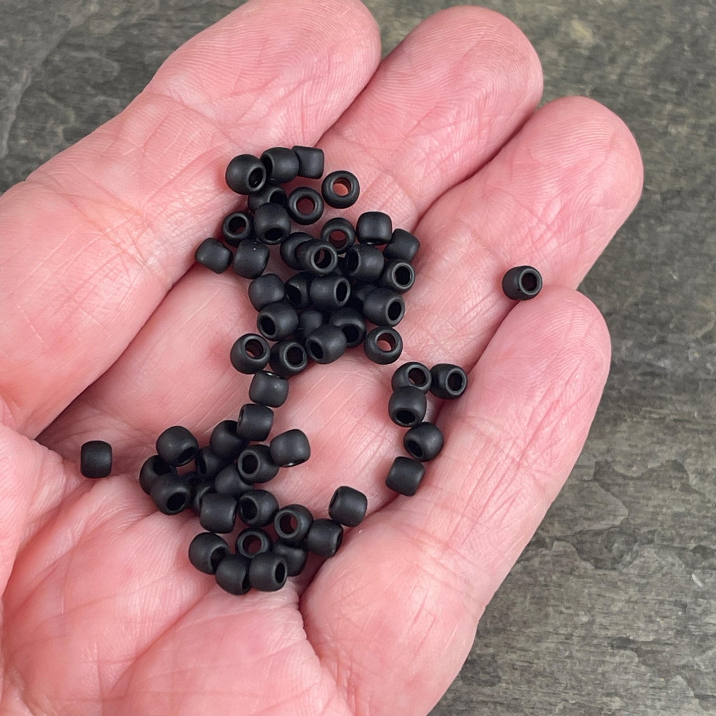 6/0 Matte Black TOHO Glass Seed Beads (T6/SM-49F) * 20 grams