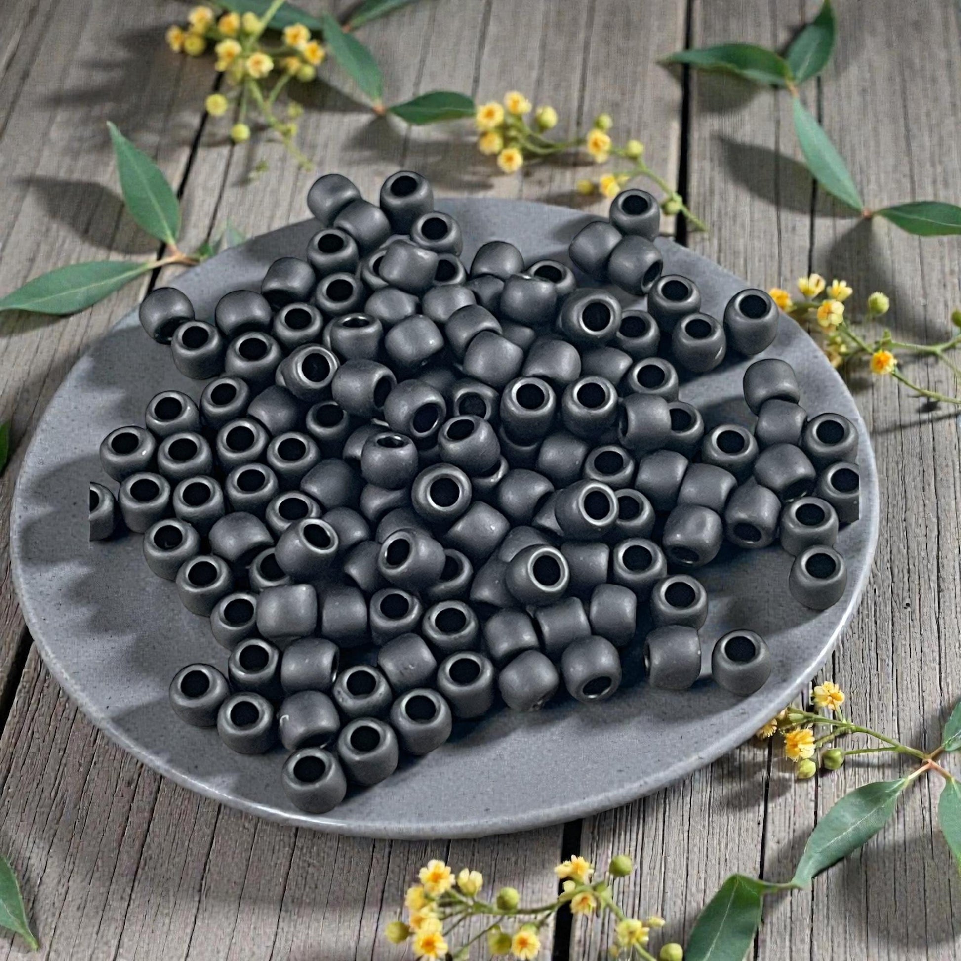 6/0 Matte Black TOHO Glass Seed Beads (T6/SM-49F) * 20 grams
