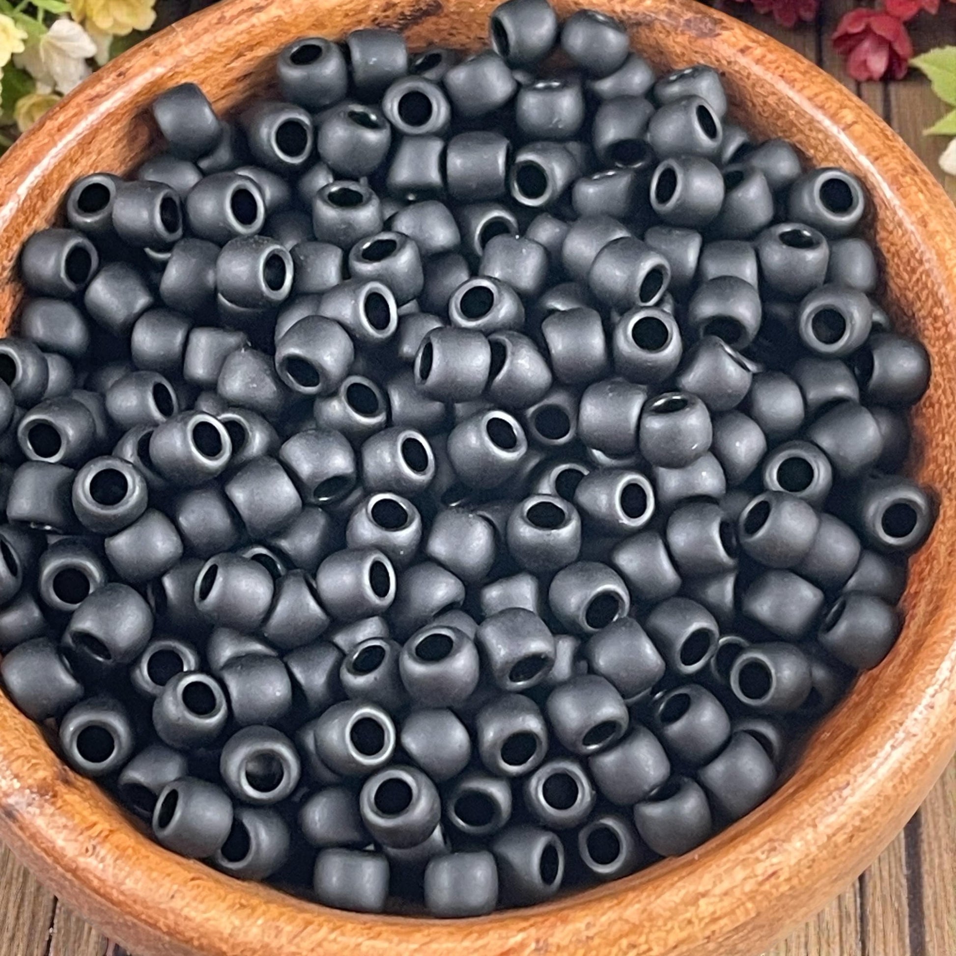 6/0 Matte Black TOHO Glass Seed Beads (T6/SM-49F) * 20 grams
