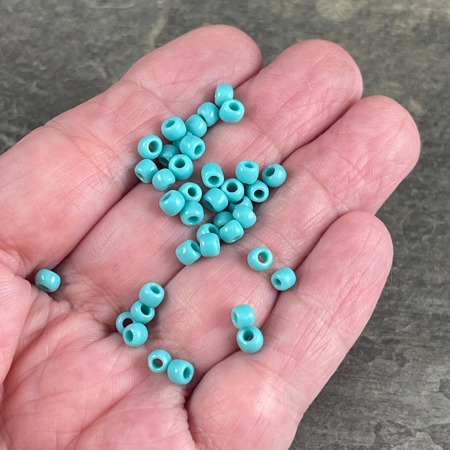 TOHO 6/0 Glass Seed Beads, 4mm Opaque Turquoise Beads (T6/SM-055) * 20 grams