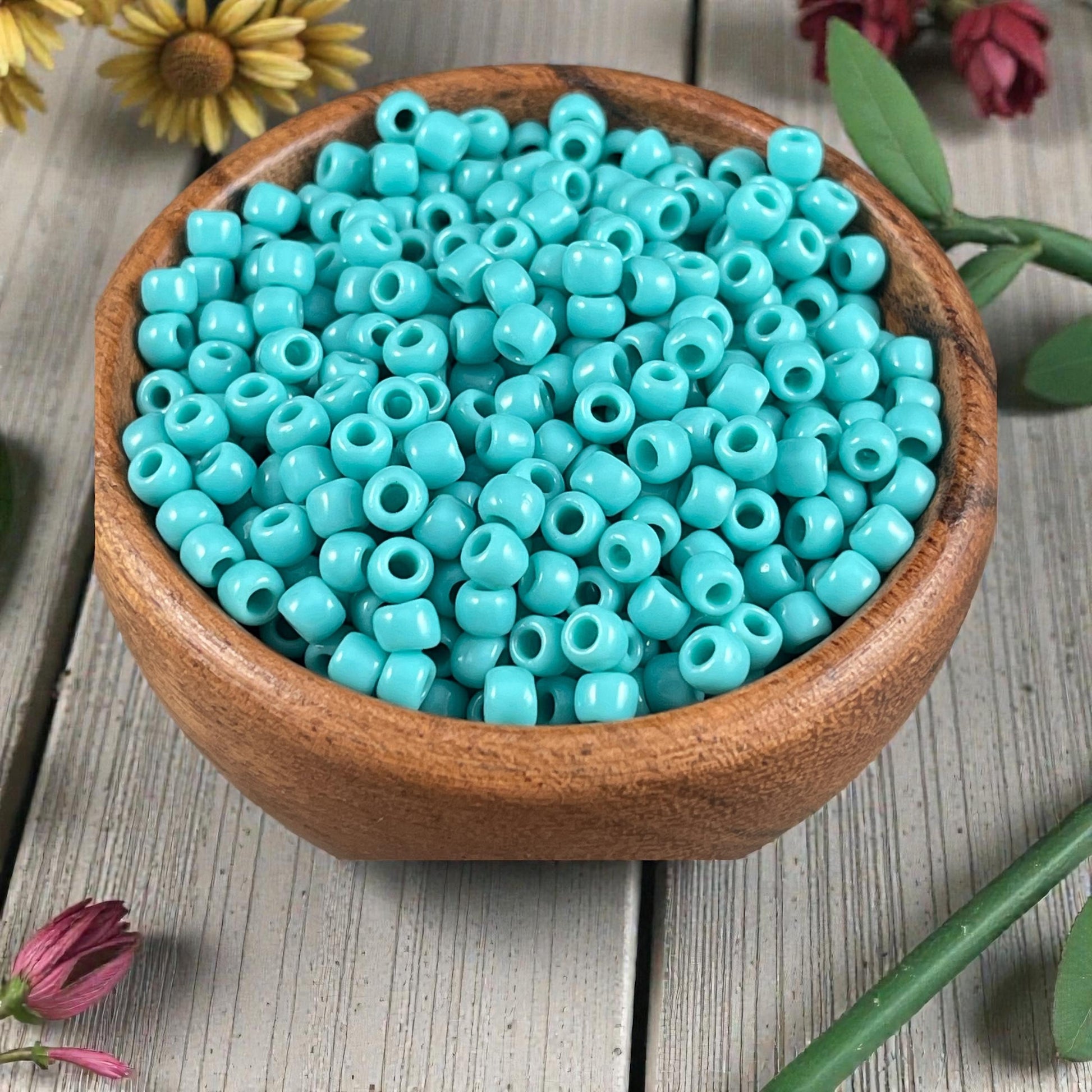 TOHO 6/0 Glass Seed Beads, 4mm Opaque Turquoise Beads (T6/SM-055) * 20 grams