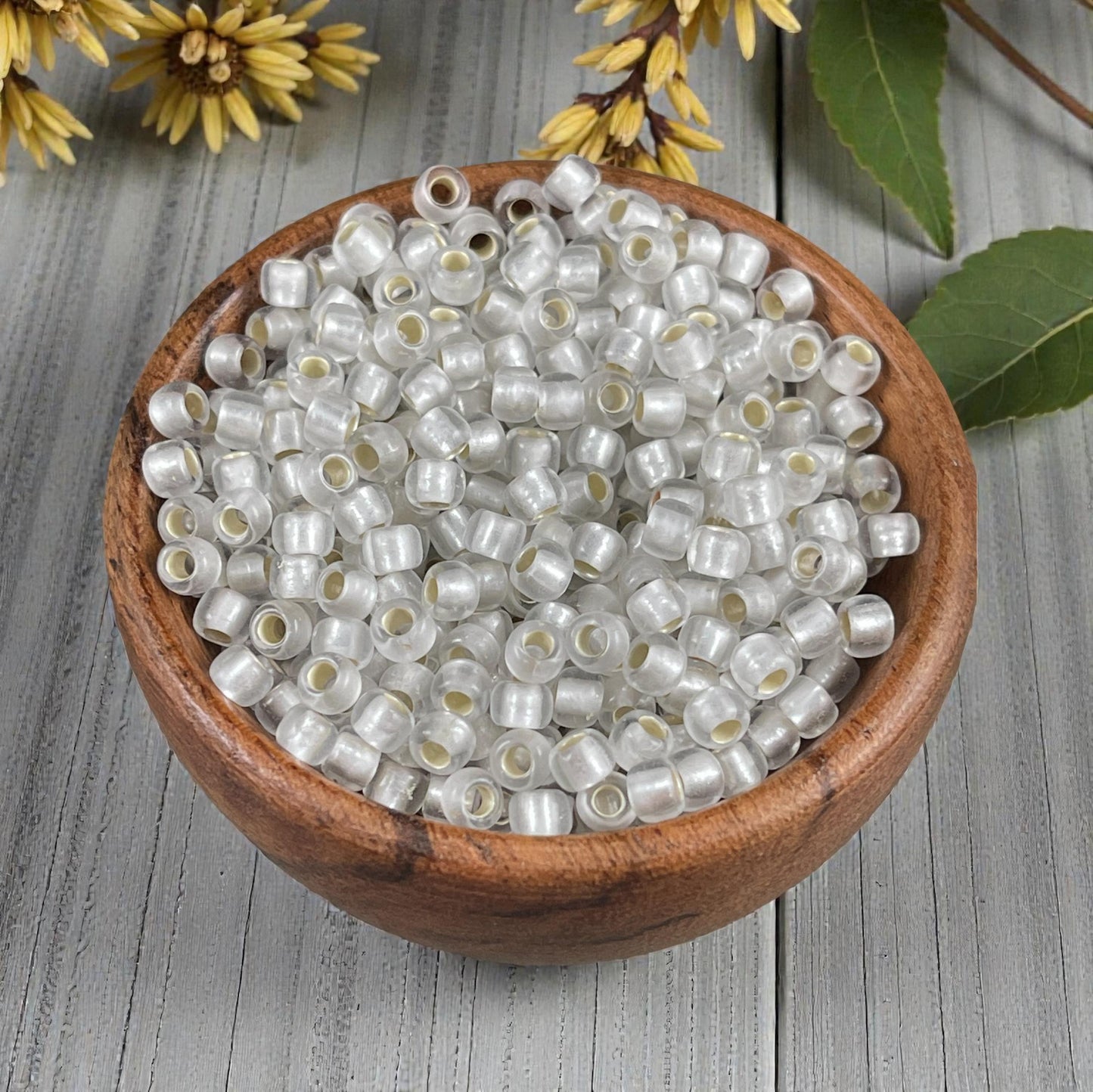 6/0 White TOHO Glass Seed Beads, Frosted Crystal, Silver Lined (T6/SM-21F) * 20 grams