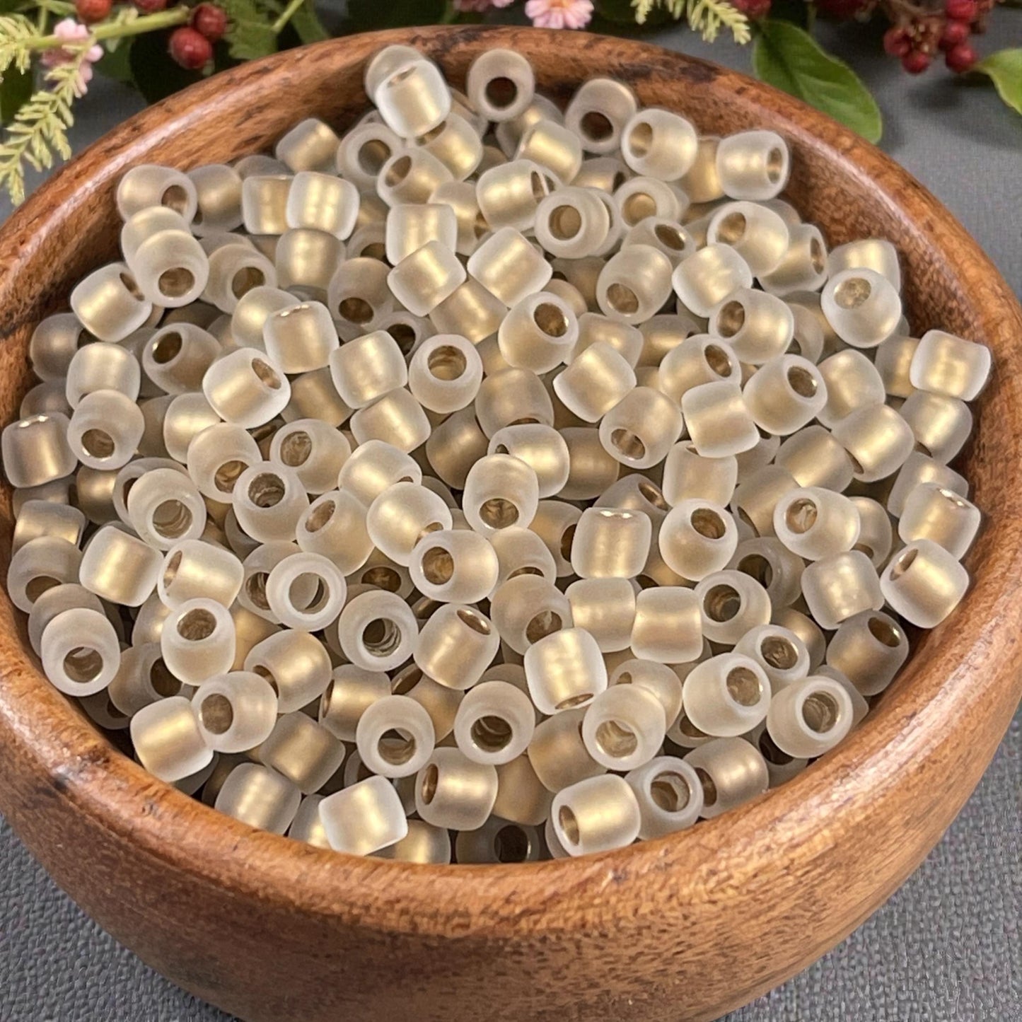 6/0 Gold TOHO Glass Seed Beads, Frosted Crystal, Gold Lined (T6/SM-989F) * 20 grams