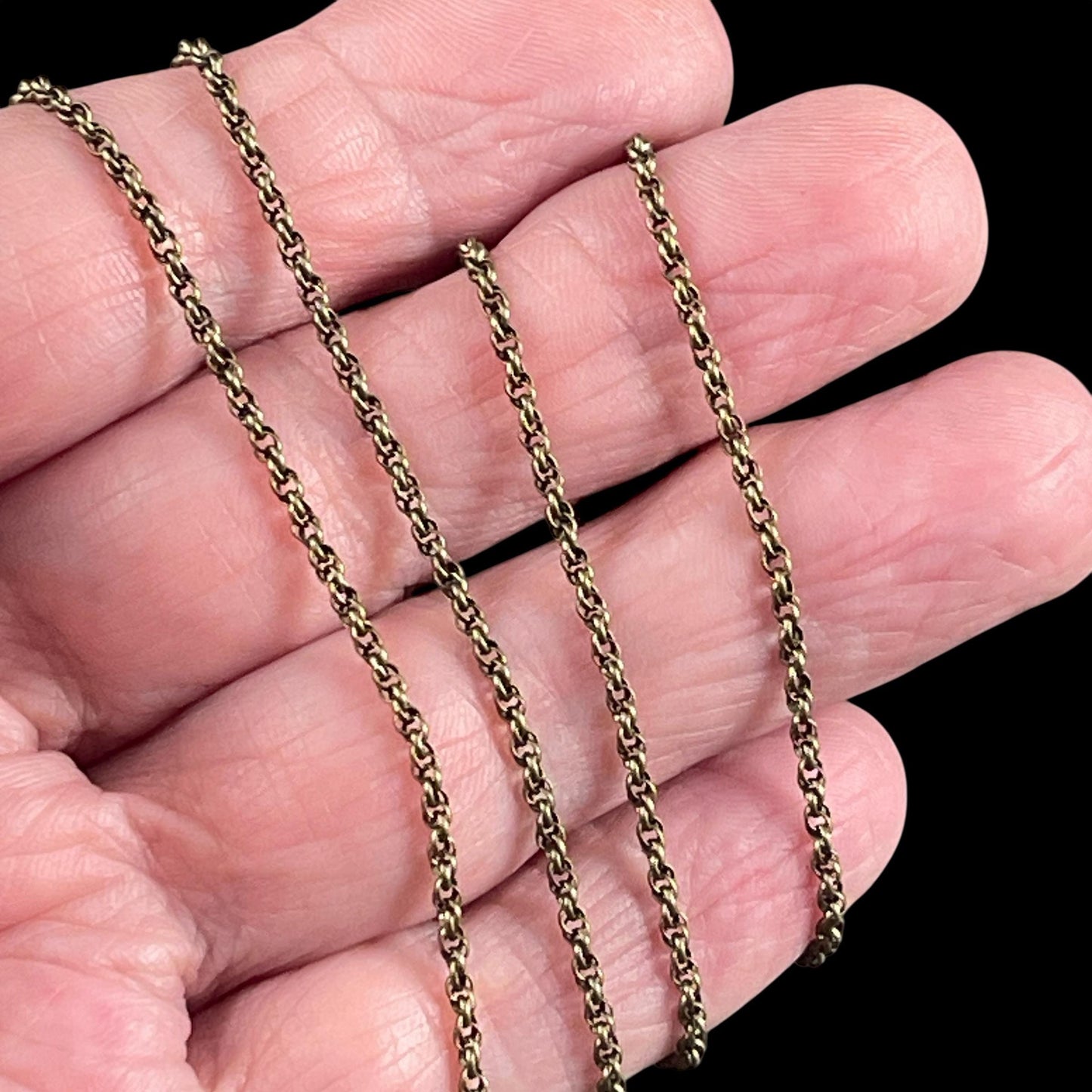 1.6mm Spiral Rolo, Small Chain - Antiqued Brass (CH-865AB) * 18" Length
