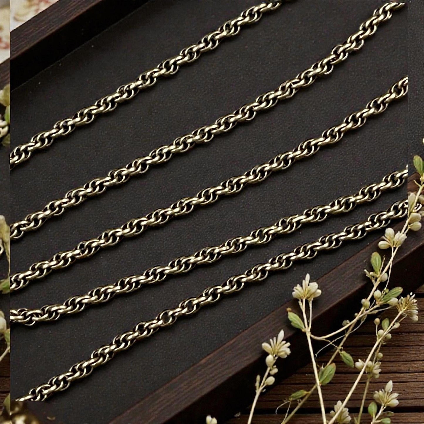 1.6mm Spiral Rolo, Small Chain - Antiqued Brass (CH-865AB) * 18" Length
