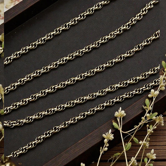 Chain by the Foot - 1.6mm Spiral Rolo, Small Chain - Antiqued Brass (CH-865AB) * 18" Length
