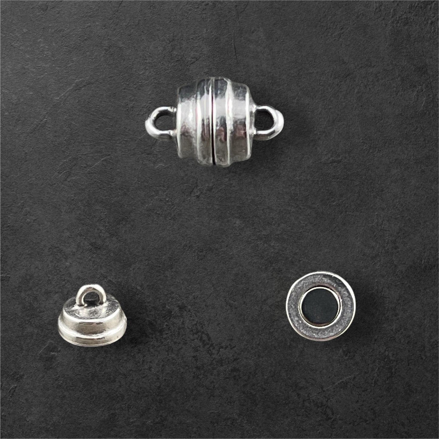 Magnetic Clasp with Loops, Antiqued Silver Plated, 9x13mm (PF/15209-00-77) * Qty. 1