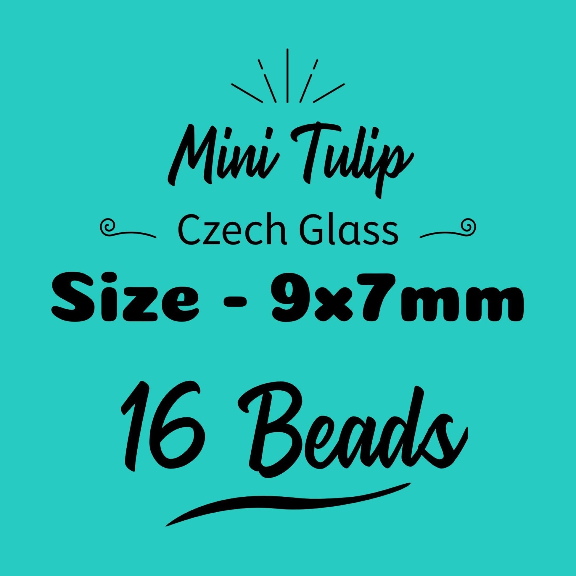 Czech Glass Beads - 9x7mm Mini Tulip Flower, Matte Bubblegum Pink (MTul-1) * 16 Beads