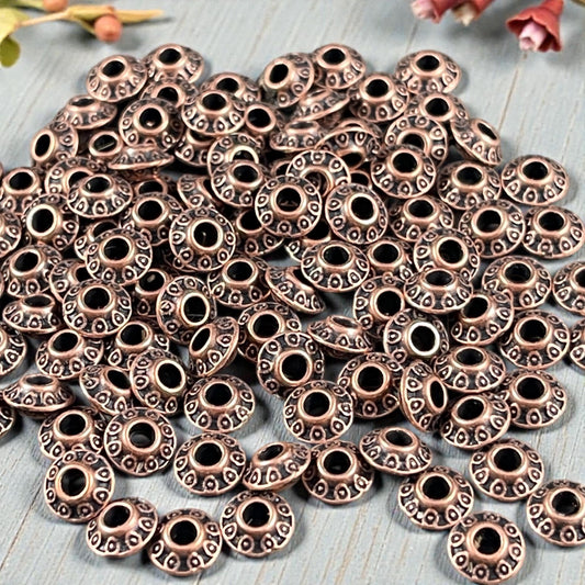 Antiqued Copper Bicone Spacer - 6x3mm Saucer Beads (0725Y-RLF) * Qty. 100