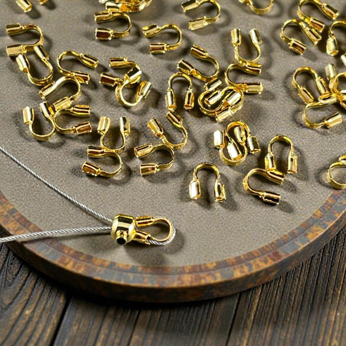 Wire Guards, 4mm Gold Plated Brass Wire Guardians (I606-30G-NR) * Qty. 200