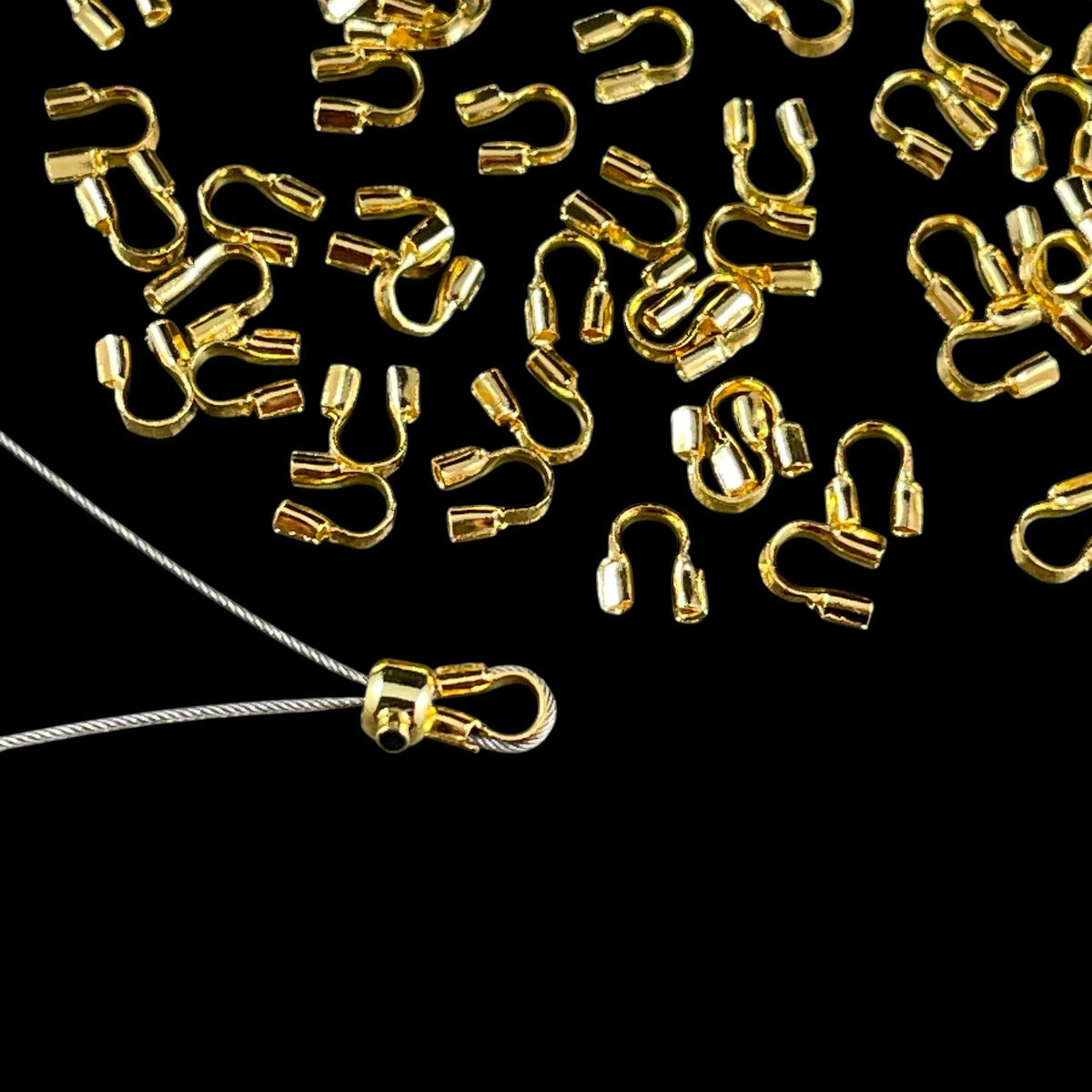 Wire Guards, 4mm Gold Plated Brass Wire Guardians (I606-30G-NR) * Qty. 200