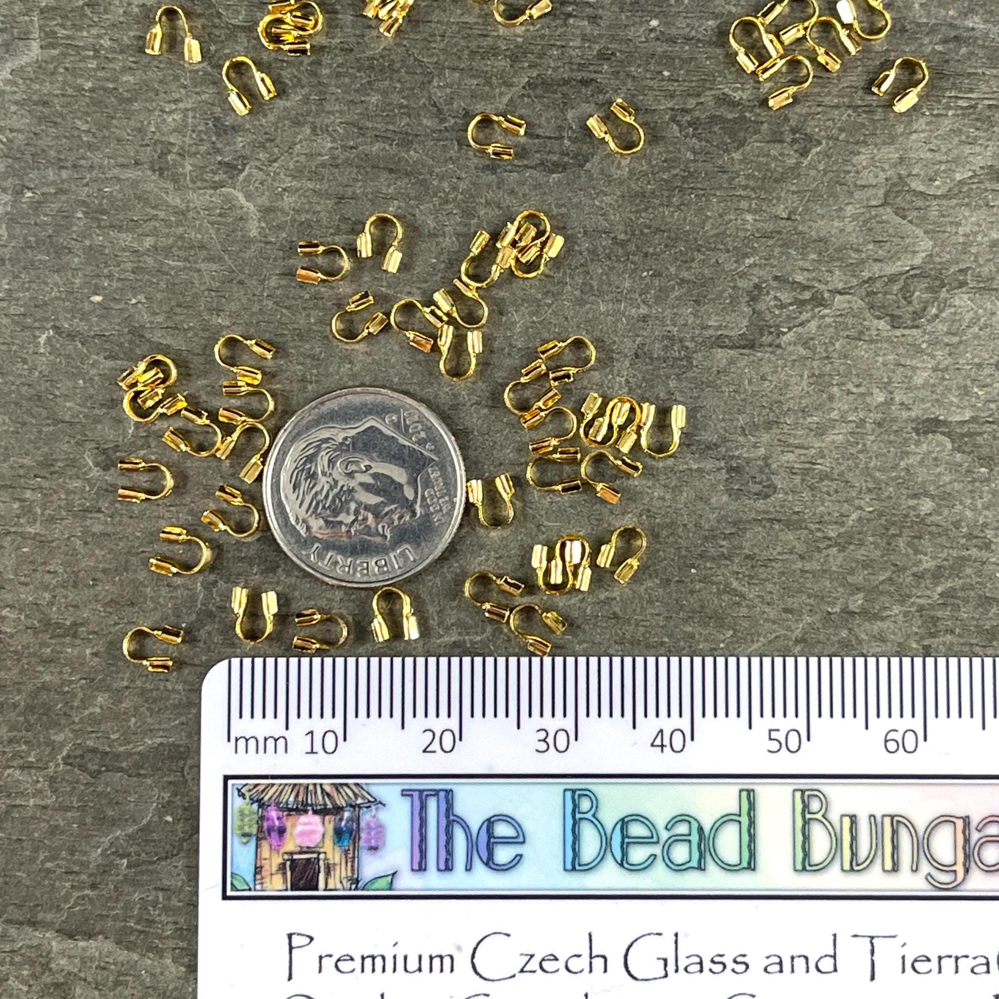 Wire Guards, 4mm Gold Plated Brass Wire Guardians (I606-30G-NR) * Qty. 200