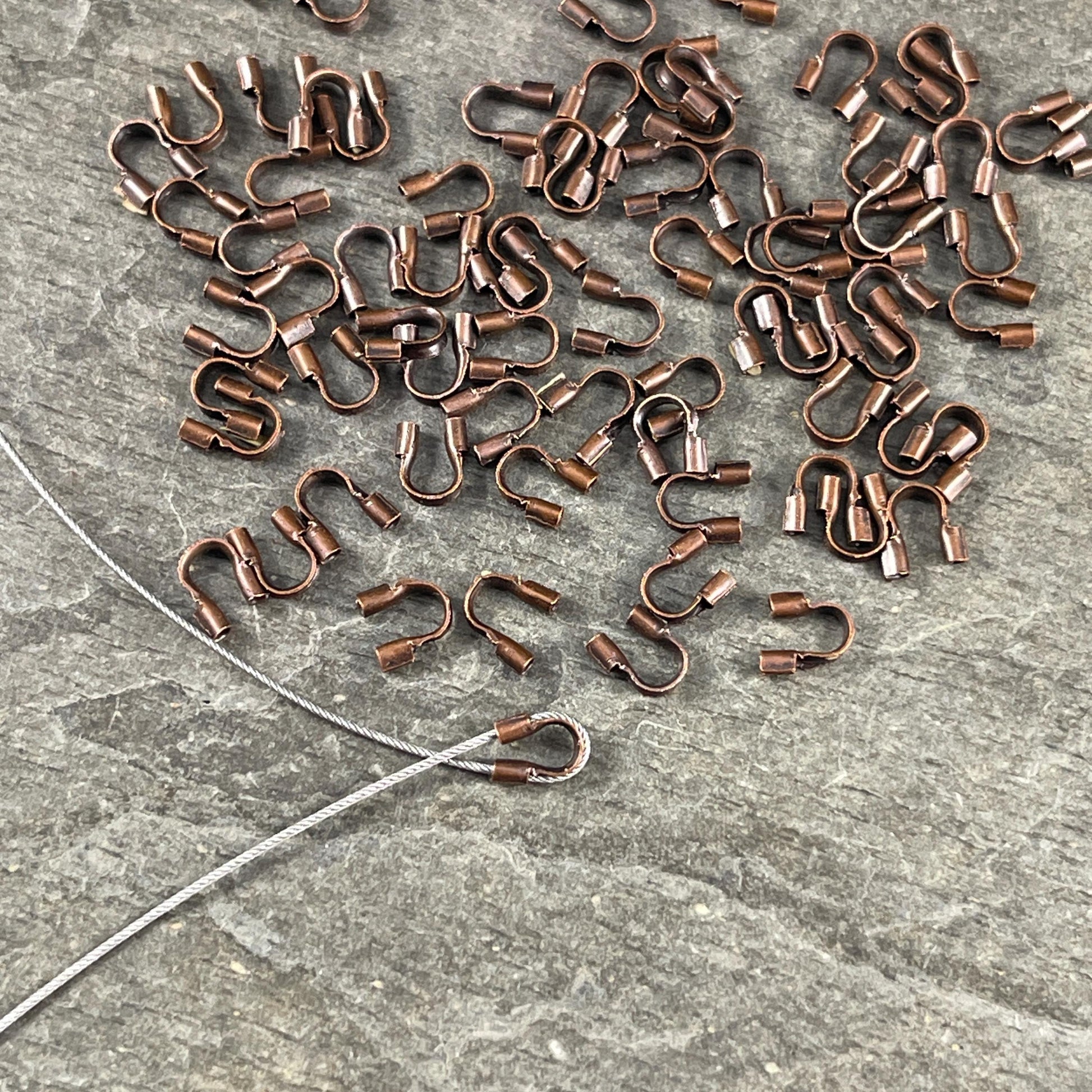 Wire Guards, 4mm Copper Plated Brass Wire Guardians (R030-R) * Qty. 200
