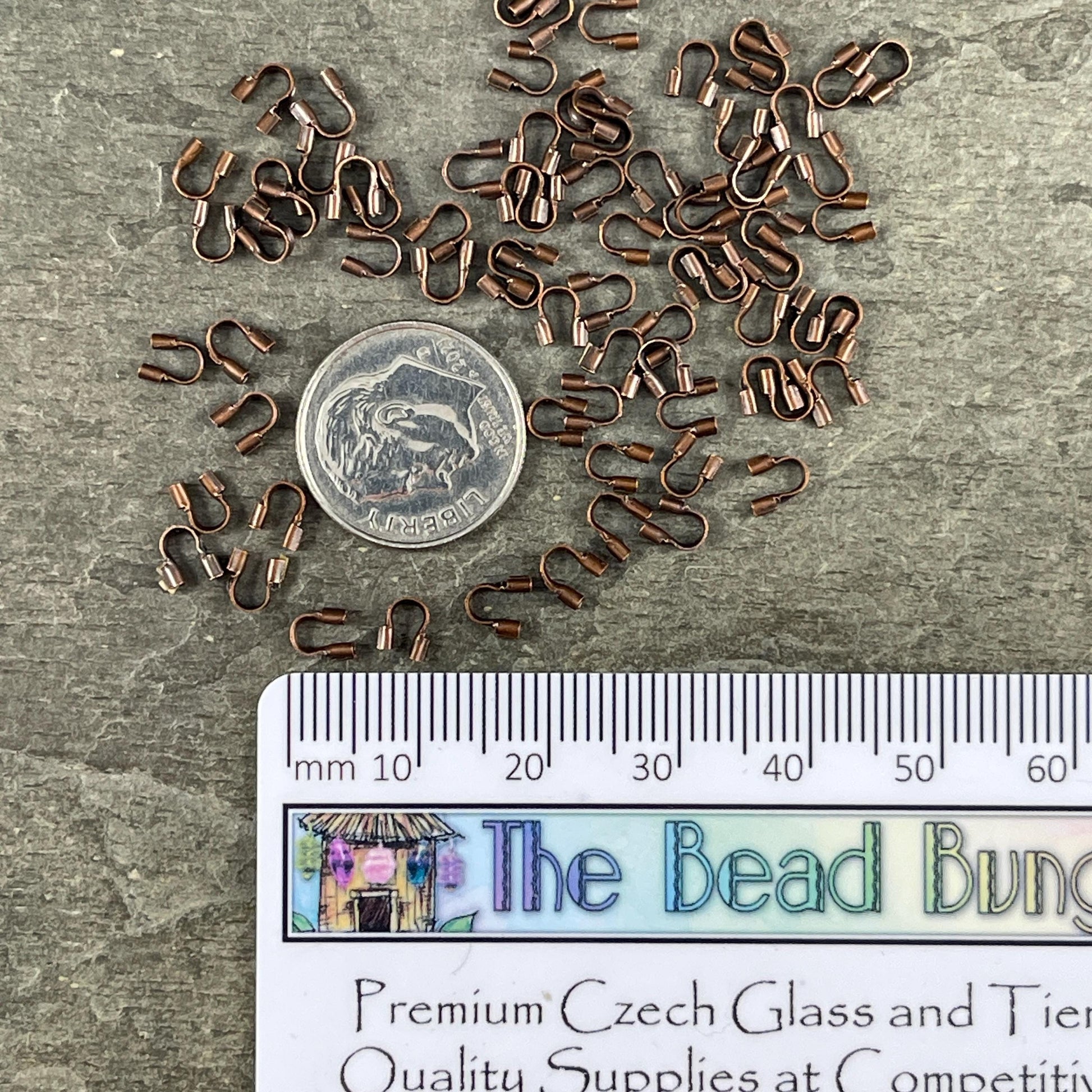 Wire Guards, 4mm Copper Plated Brass Wire Guardians (R030-R) * Qty. 200