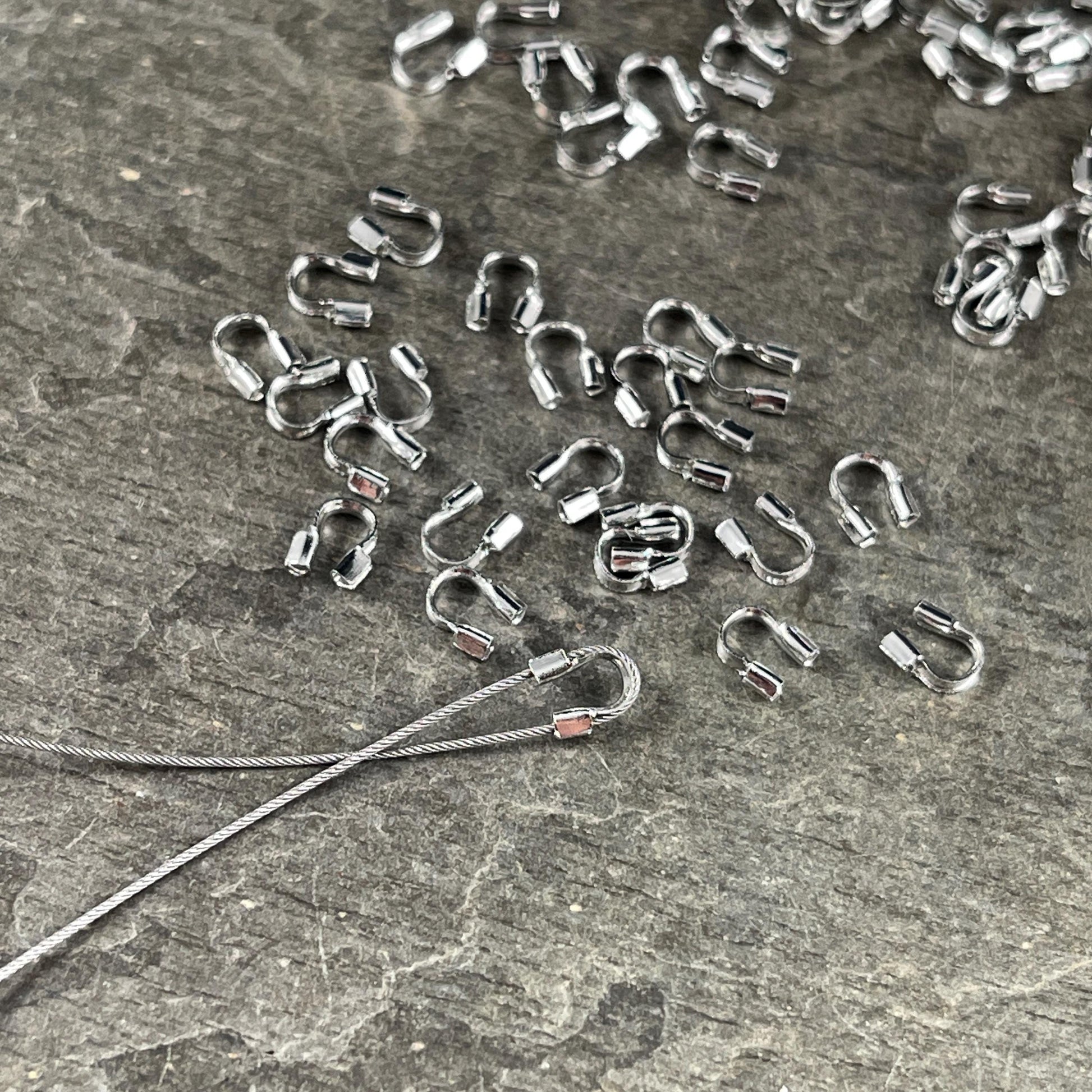 Wire Guards, 4mm Silver Plated Brass Wire Guardians (R030-S) * Qty. 200