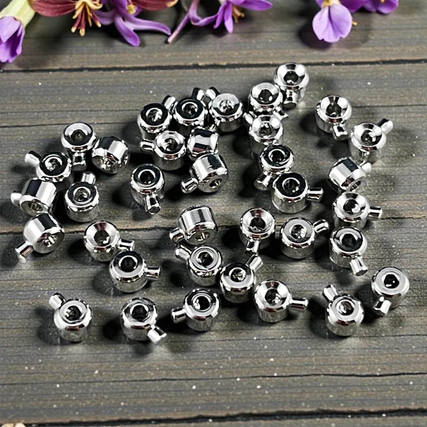 4mm One-Step Crimp Beads for Wire, Platinum Silver Plated Brass (P223-35P) * Qty. 200