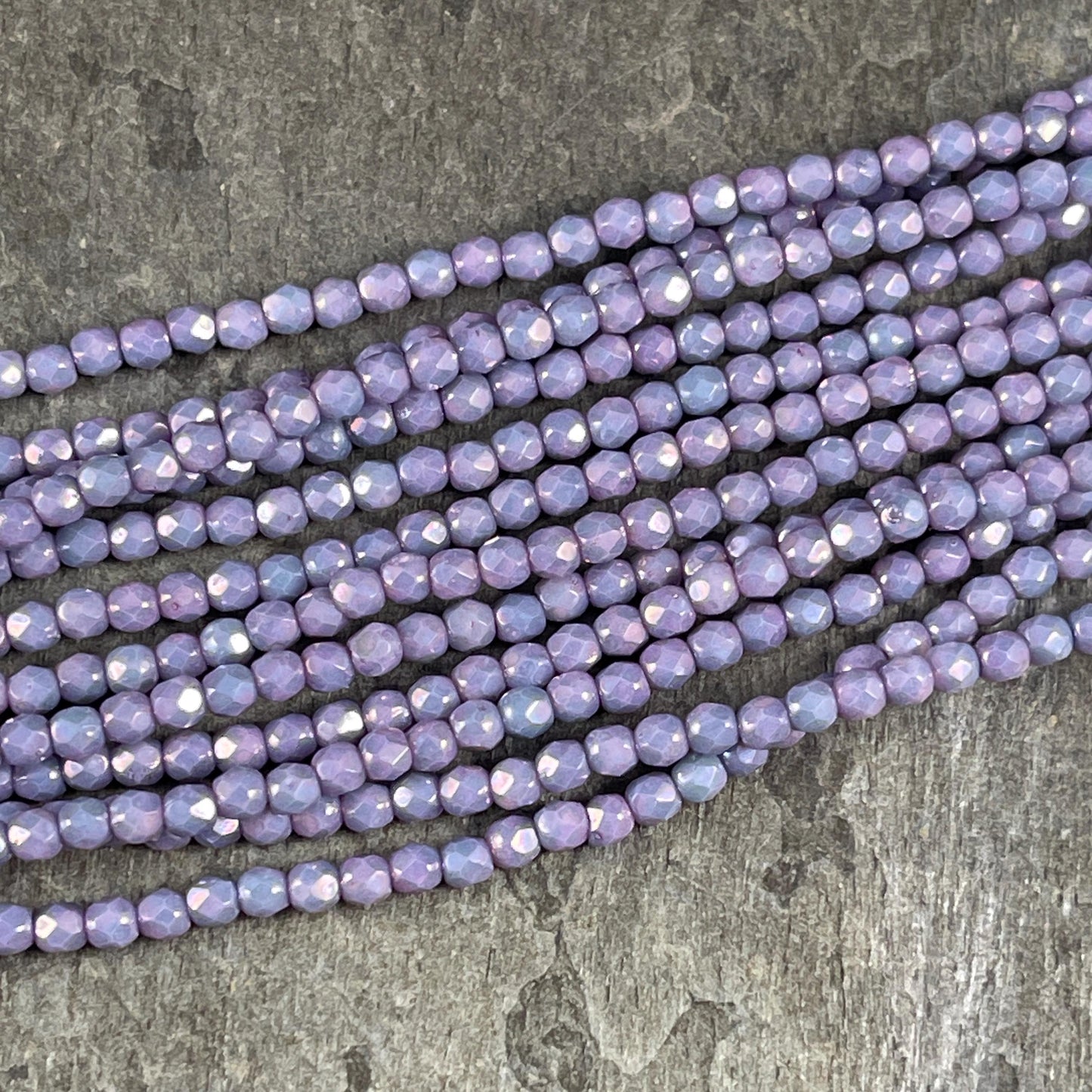 Czech Glass Beads - 3mm Faceted Round, Thistle Purple (FP3/TH) * Qty. 50