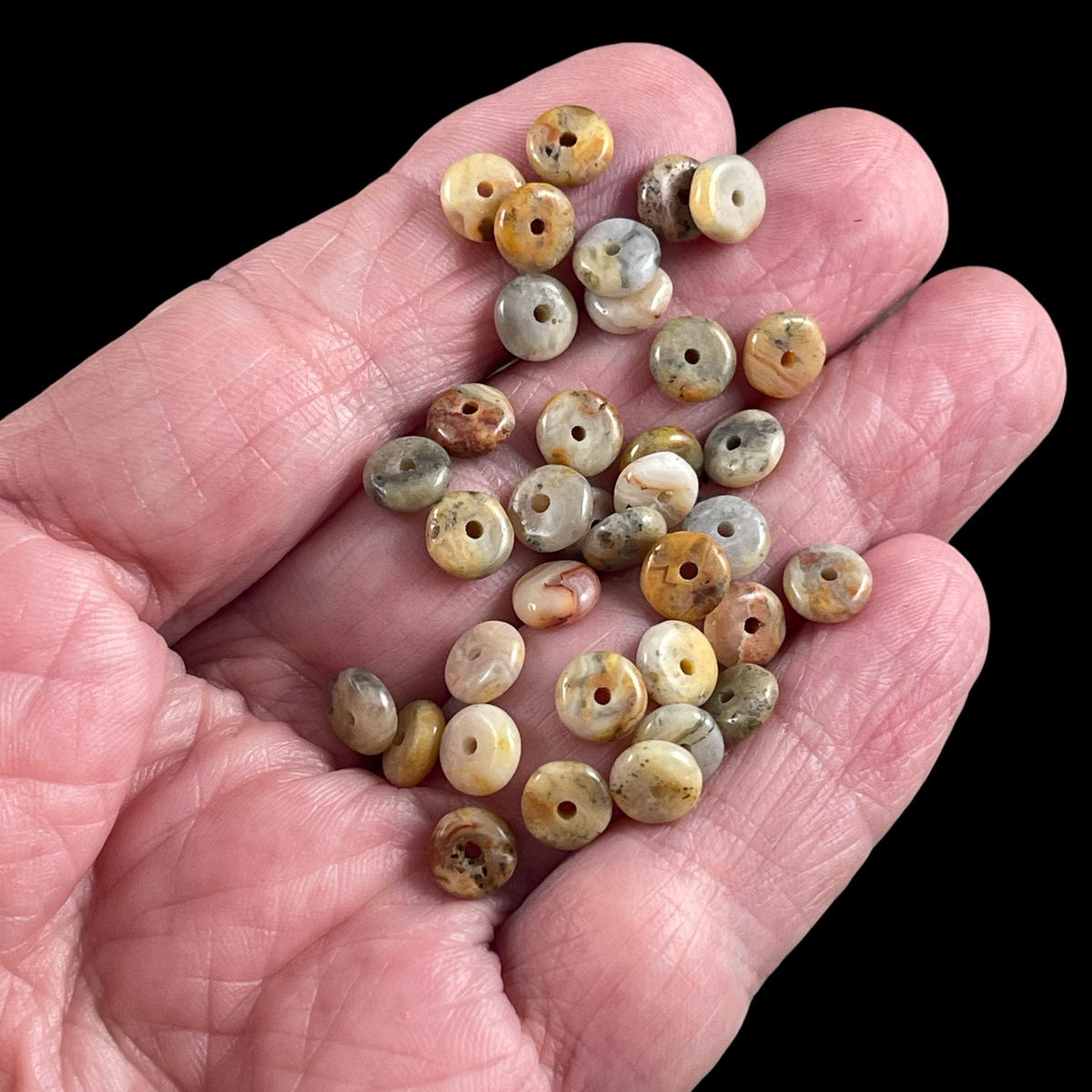 Crazy Lace Agate Gemstone Beads - 6x2mm Rondelle (DS-64781) * 7 1/2" Strand