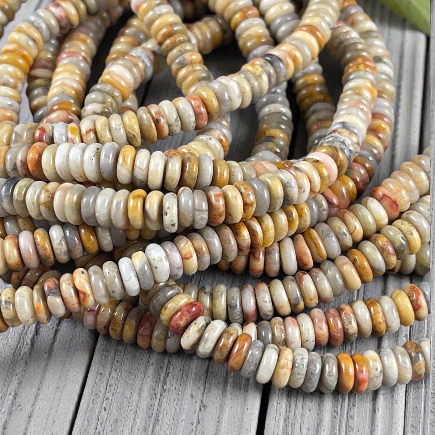 Crazy Lace Agate Gemstone Beads - 6x2mm Rondelle (DS-64781) * 7 1/2" Strand