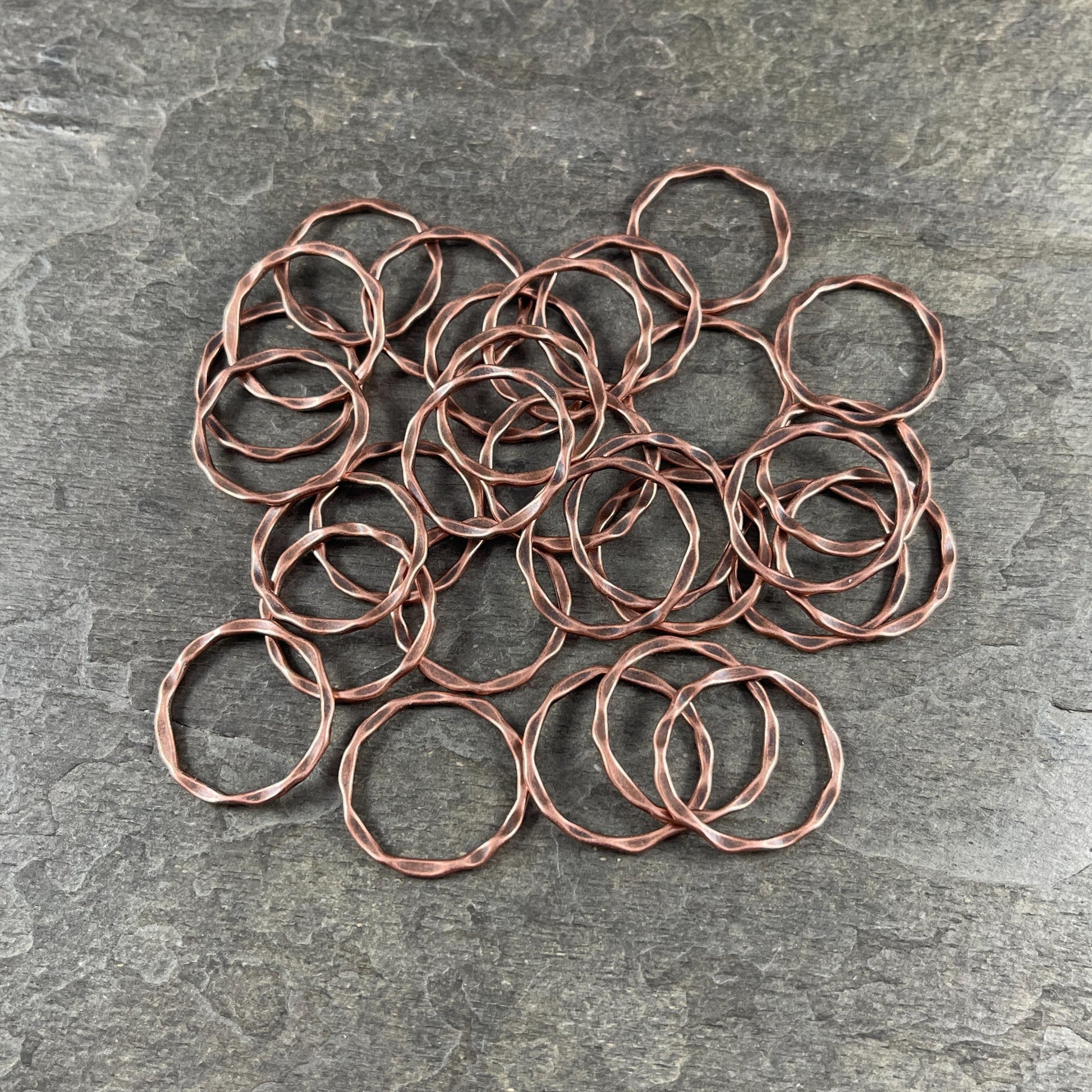 Linking Rings, Antiqued Copper Connector ~ 22mm Flat Ring ~ Nickel Free (A017-R-NF) * Qty. 30